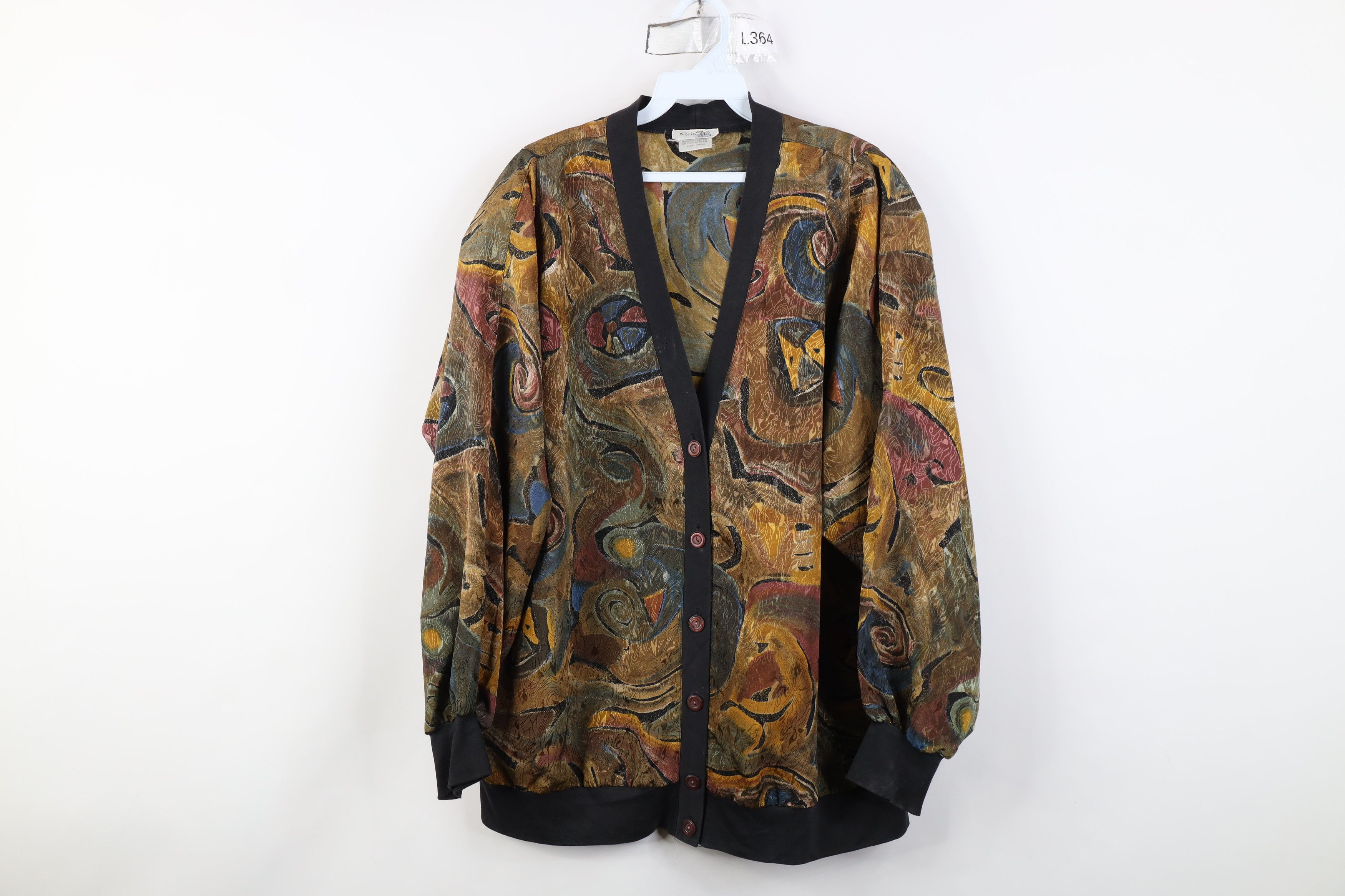 Vintage Vintage 90s Streetwear Geometric Art Cardigan Sweater Size M / US 6-8 / IT 42-44 - 1 Thumbnail