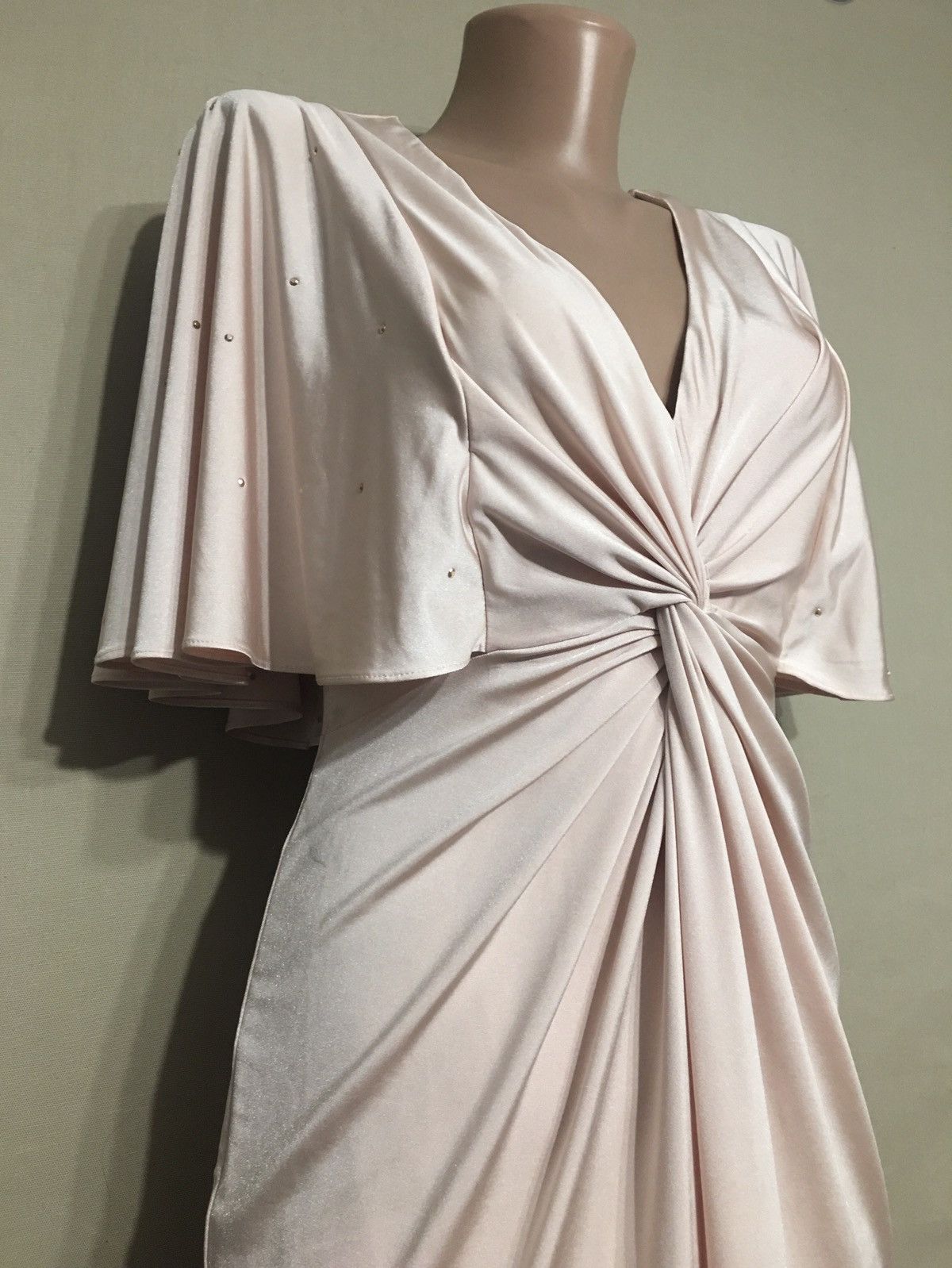 Jenny Packham Jenny Packham Draped Pink Jersey Evening Maxi Dress UK8 EU36 Size S / US 4 / IT 40 - 6 Thumbnail