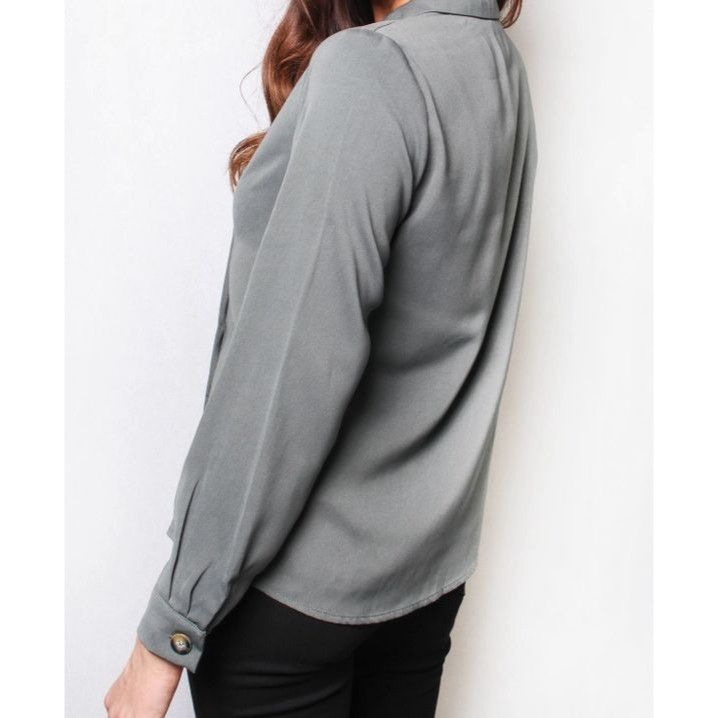 Other Womens Small Gray Double-Breasted Blazer-Style Blouse With G Size S / US 4 / IT 40 - 2 Thumbnail