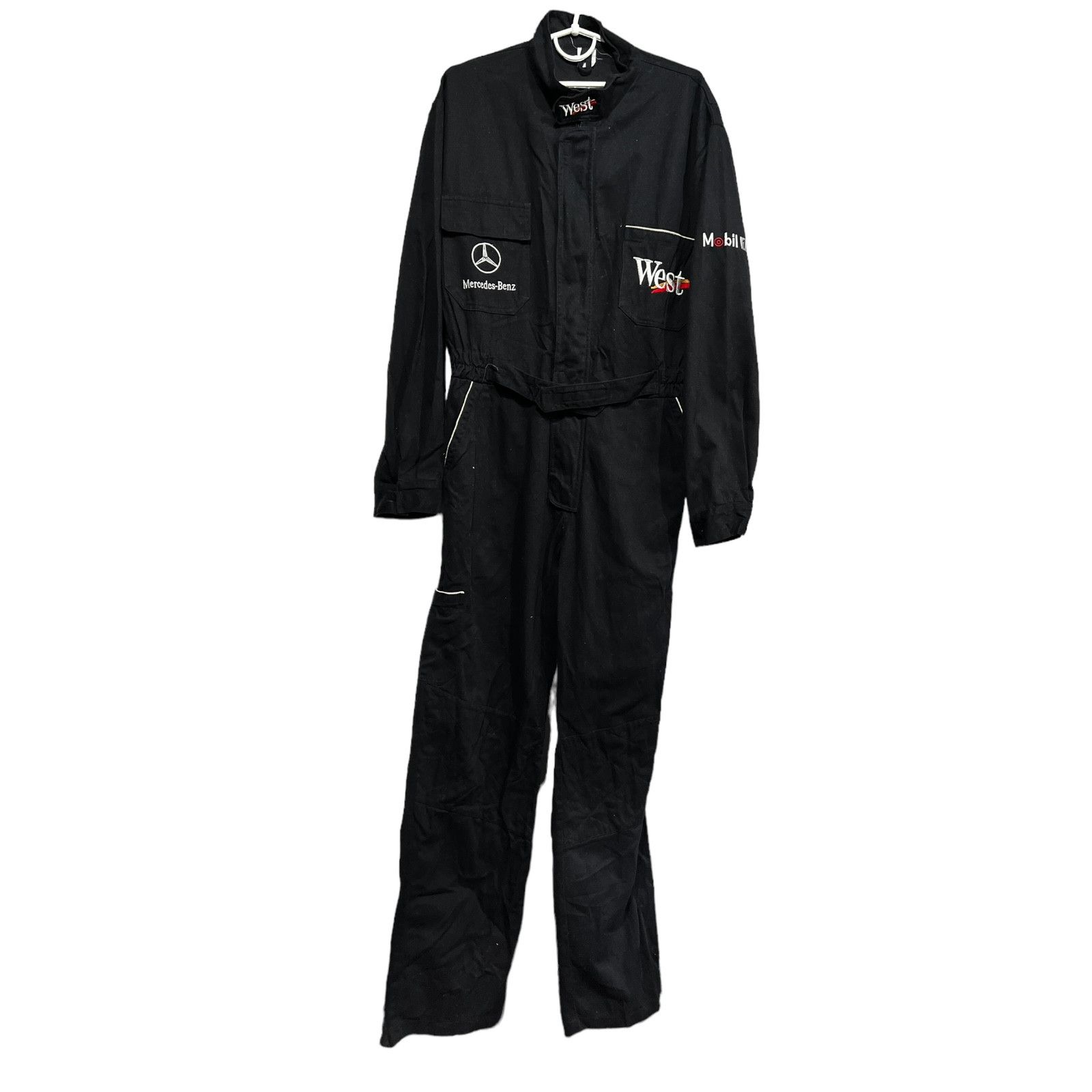 Image of Mclaren Mercedes West Racing Suit Overall F1 Formula Uno in Black, Men's (Size 38)