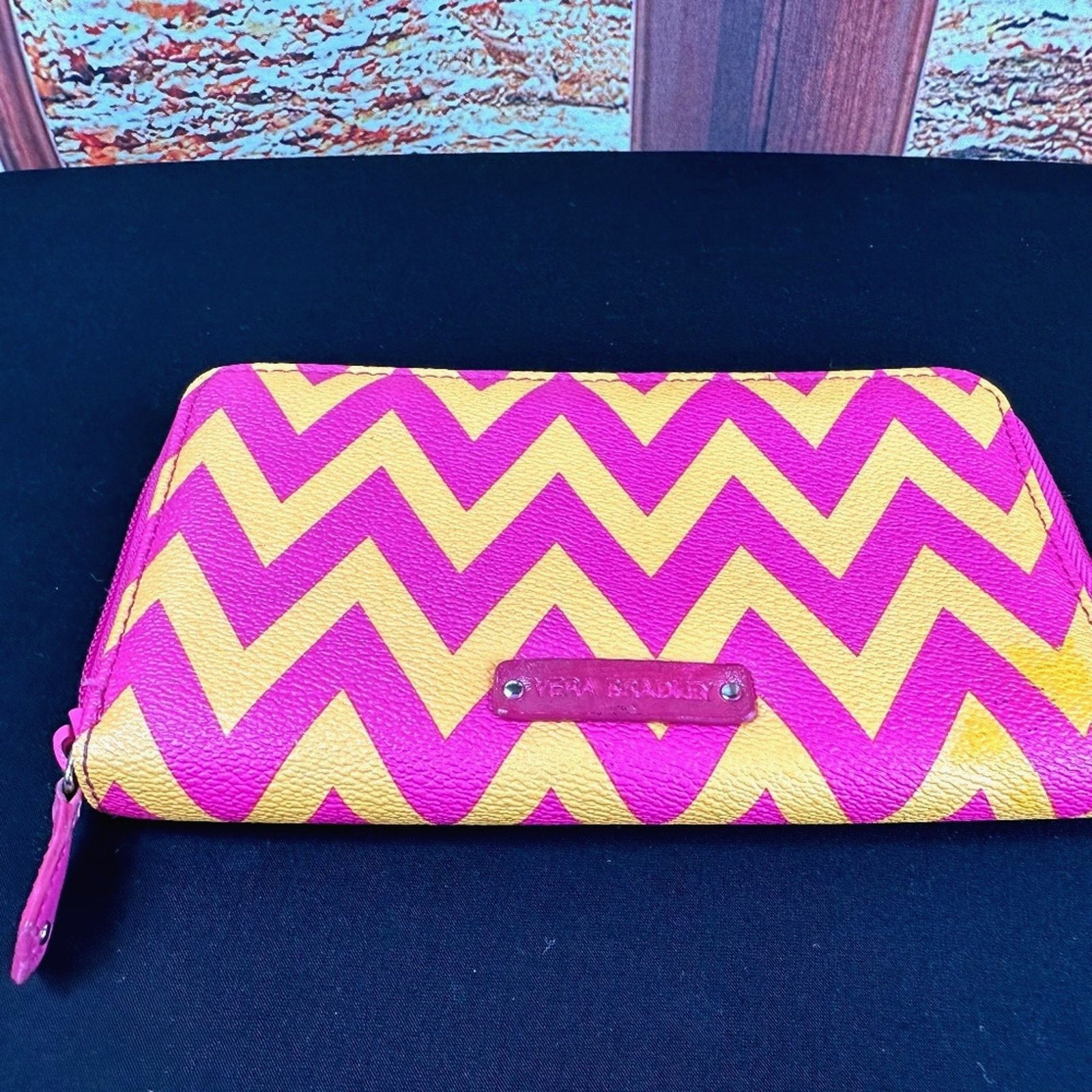 Vera Bradley Vera Bradley Accordion Wallet Ziggy Zags - Pink and Orange Size ONE SIZE - 4 Thumbnail