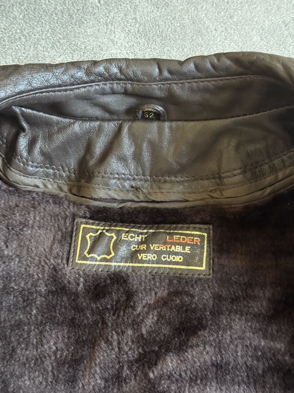 Genuine Leather Retro 52size vintage leather brown coat jacket + lining 90s Size US L / EU 52-54 / 3 - 5 Thumbnail
