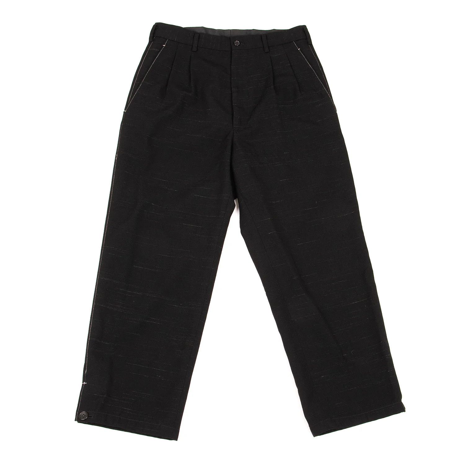 Yohji Yamamoto Yohji Yamamoto Wool Color Nepp Hem Button Pants Size US 38 / EU 54 - 1 Thumbnail