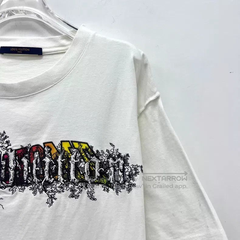 Louis Vuitton Louis Vuitton White logo printed crew neck short sleeve T- Size US L / EU 52-54 / 3 - 3 Thumbnail