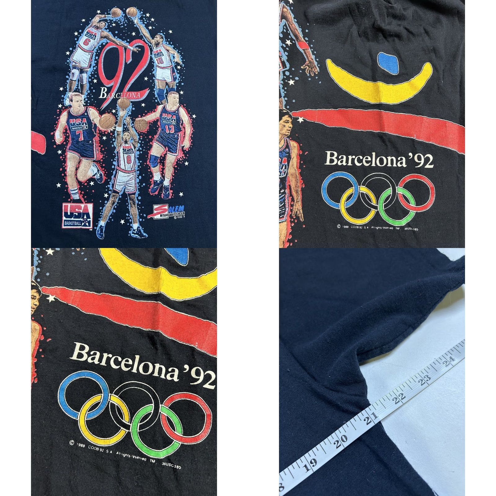Salem Sportswear VINTAGE Salem Sportswear USA Dream Team 92' Barcelona Olympics Basketball Tee Large Black 90s Mens Size US L / EU 52-54 / 3 - 9 Thumbnail