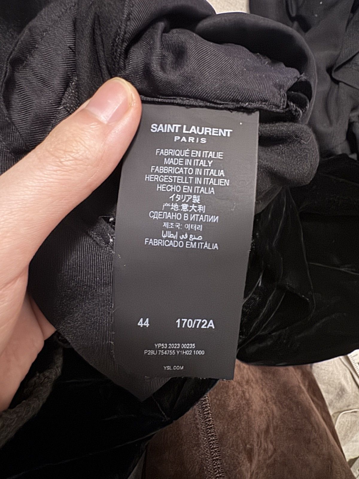 Saint Laurent Paris Black silk velvet wide leg pleated pants Size US 29 - 6 Thumbnail