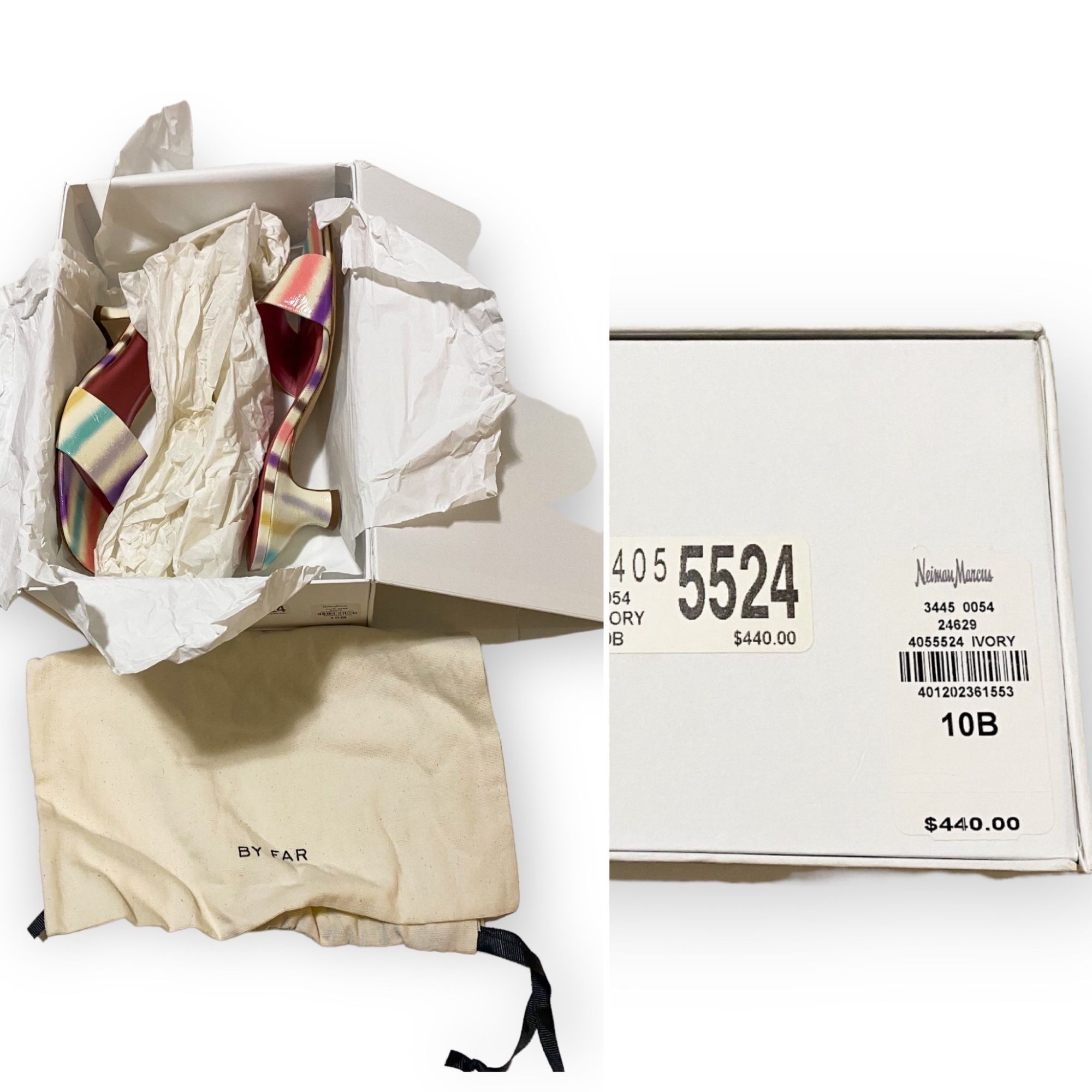 By Far NWT By Far Freddy Spray Print Slide sandals, Size 40EU Size US 10 / IT 40 - 14 Thumbnail