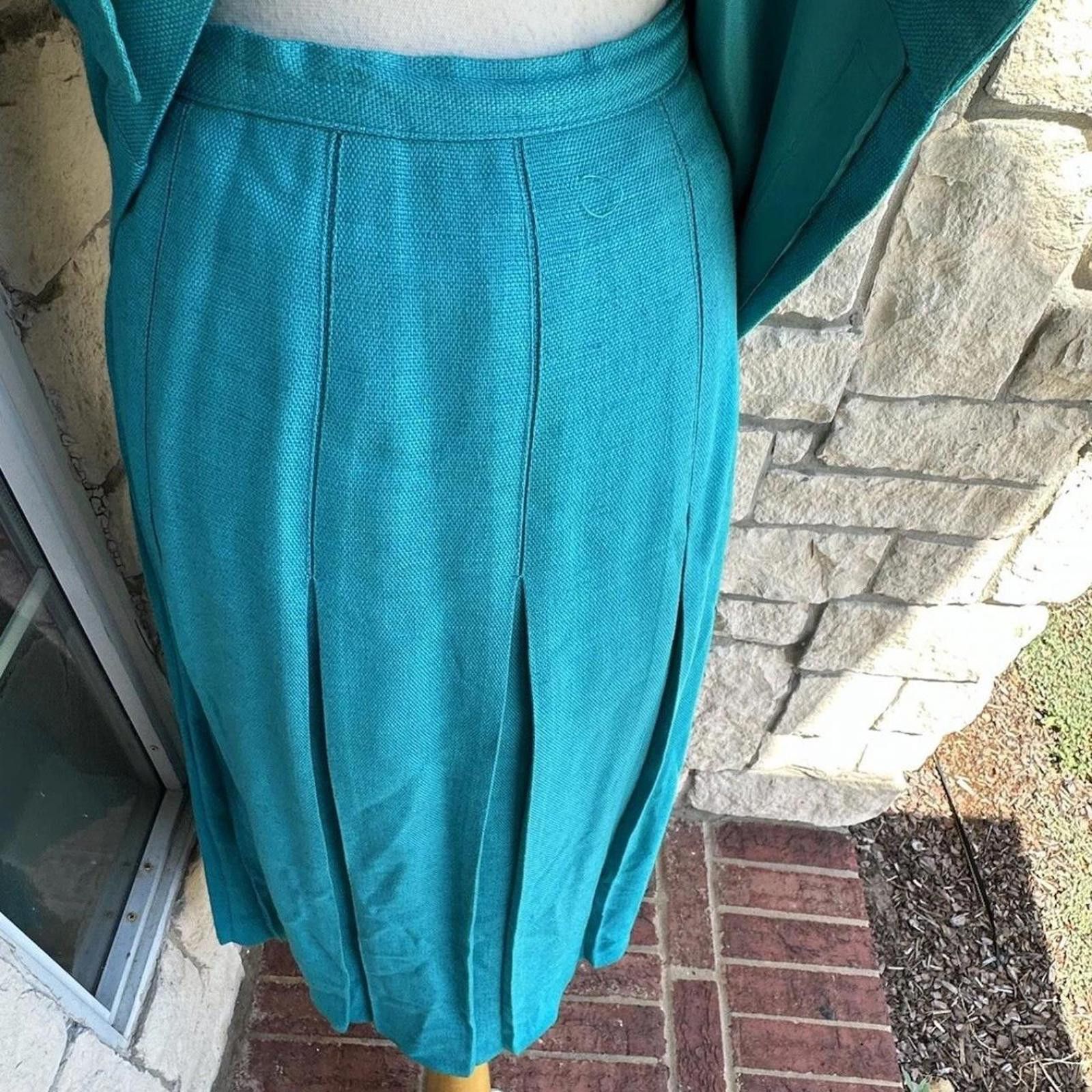 Other Teal green 80s 90s vintage set with matching jacket fashion Size M / US 6-8 / IT 42-44 - 4 Thumbnail
