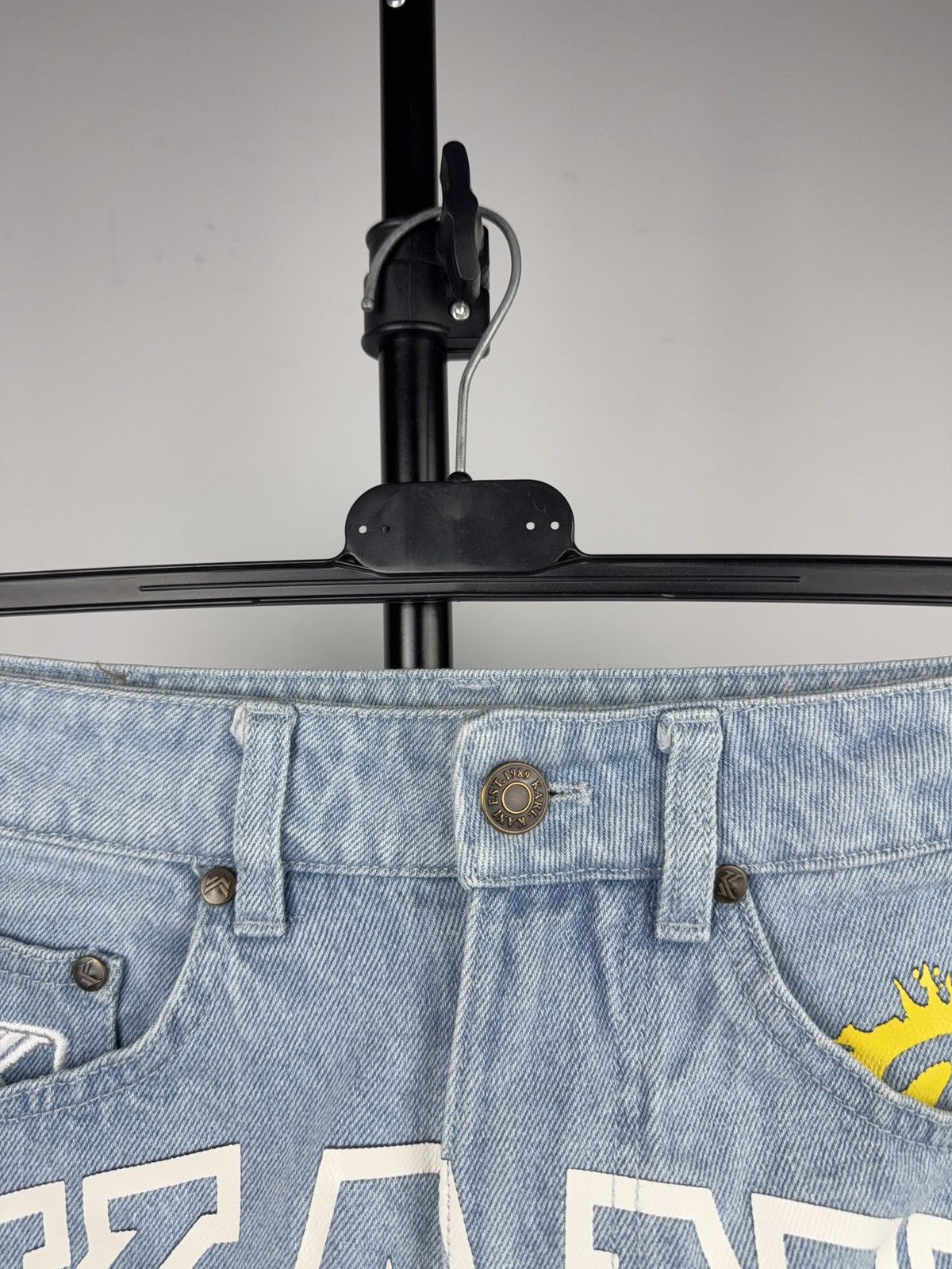 Karl Kani Luxury Karl Kani Y2K SK8 Big Logo Denim Shorts Womens XS Size 28" / US 6 / IT 42 - 6 Thumbnail