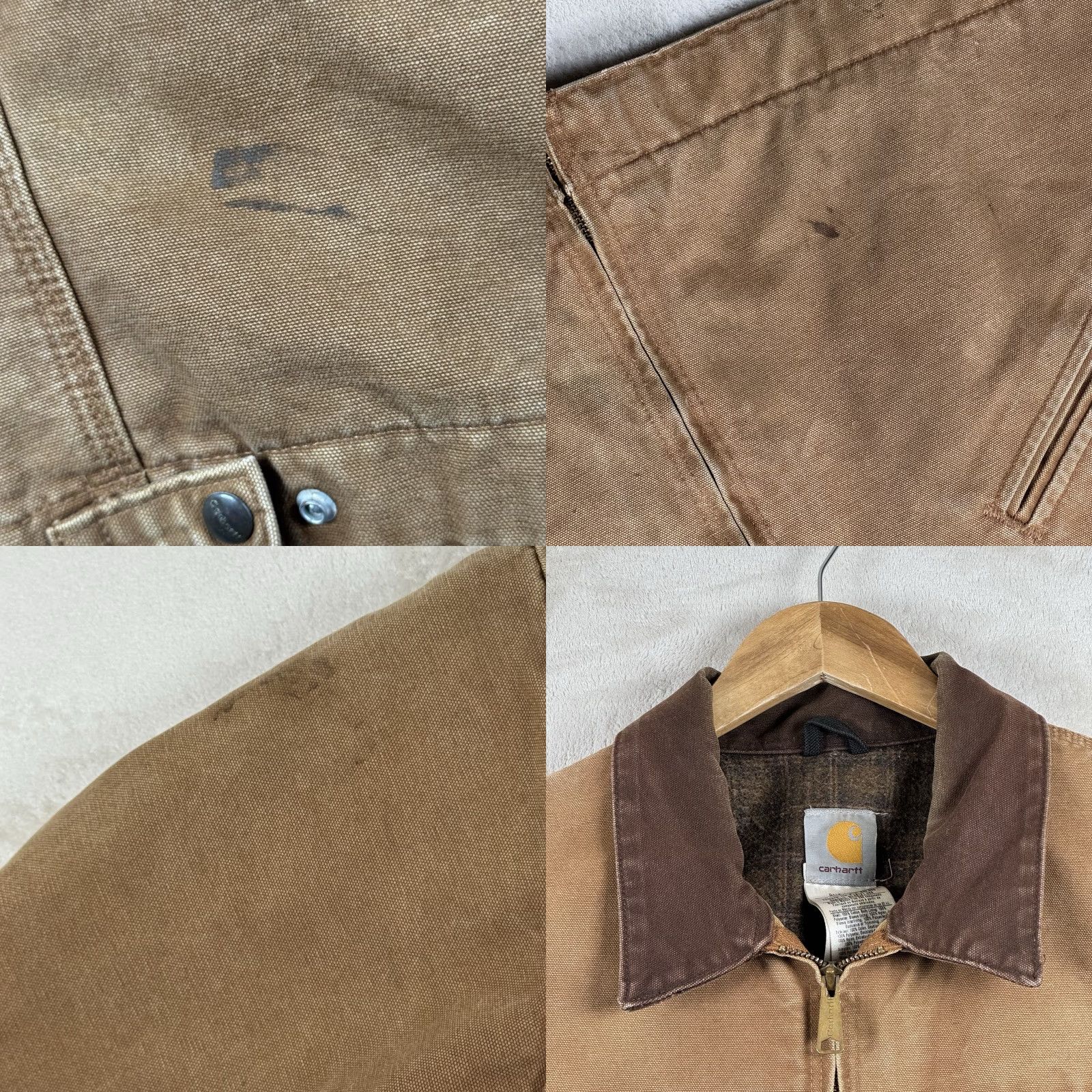 Carhartt Carhartt J97 CML Detroit Vintage Brown Canvas Jacket 2XL Bomber Jacket Men Winter Fall Spring Lined Polyester Logo Shirt? Size US XXL / EU 58 / 5 - 8 Thumbnail
