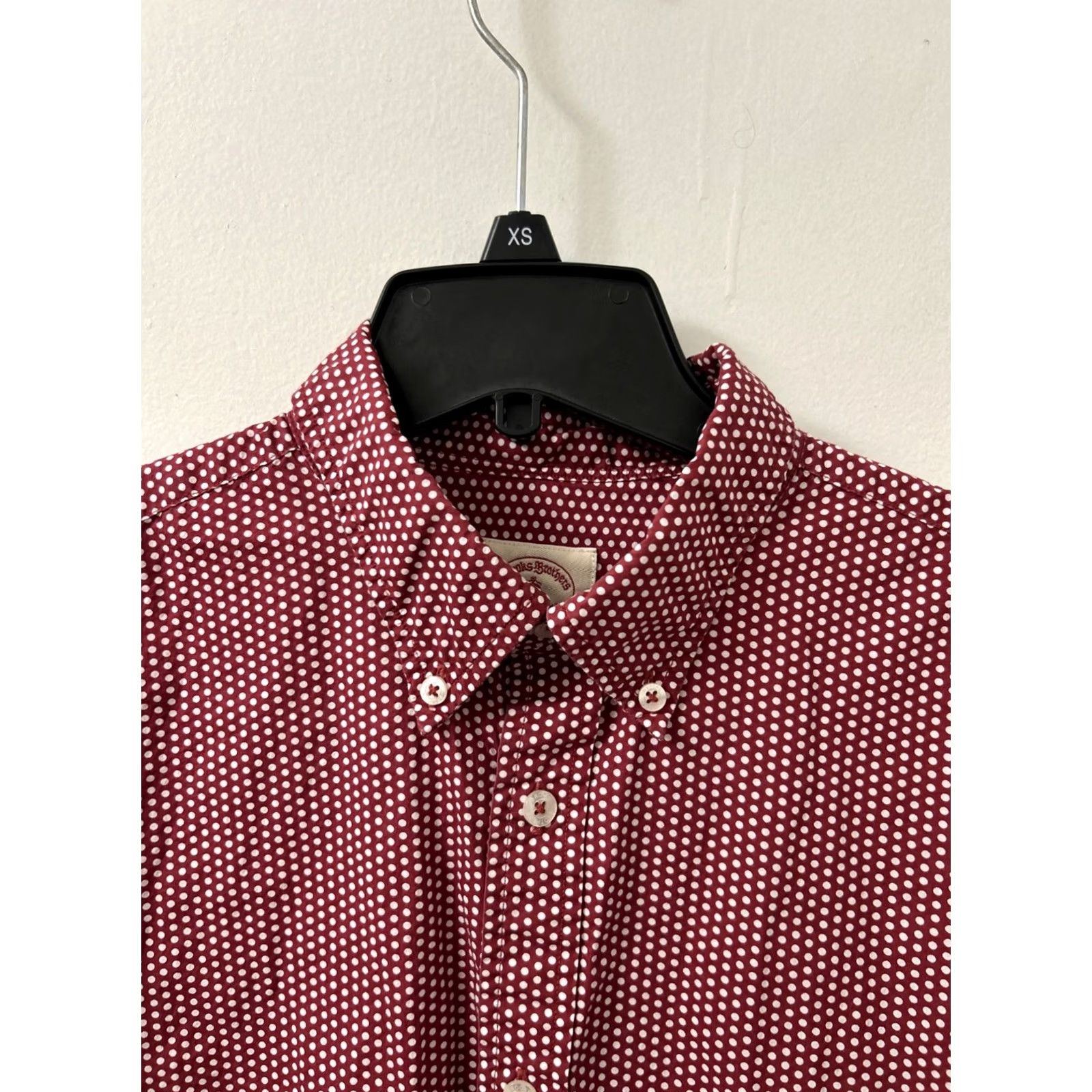 Brooks Brothers Brooks Brothers Red Fleece Shirt Mens L Red Polka Dot Button-Down L/S Size US L / EU 52-54 / 3 - 4 Thumbnail