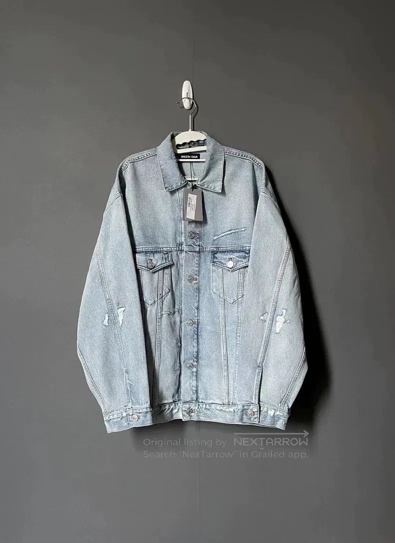 Balenciaga Balenciaga Waterfall Letter Denim Jacket Size US S / EU 44-46 / 1 - 2 Thumbnail