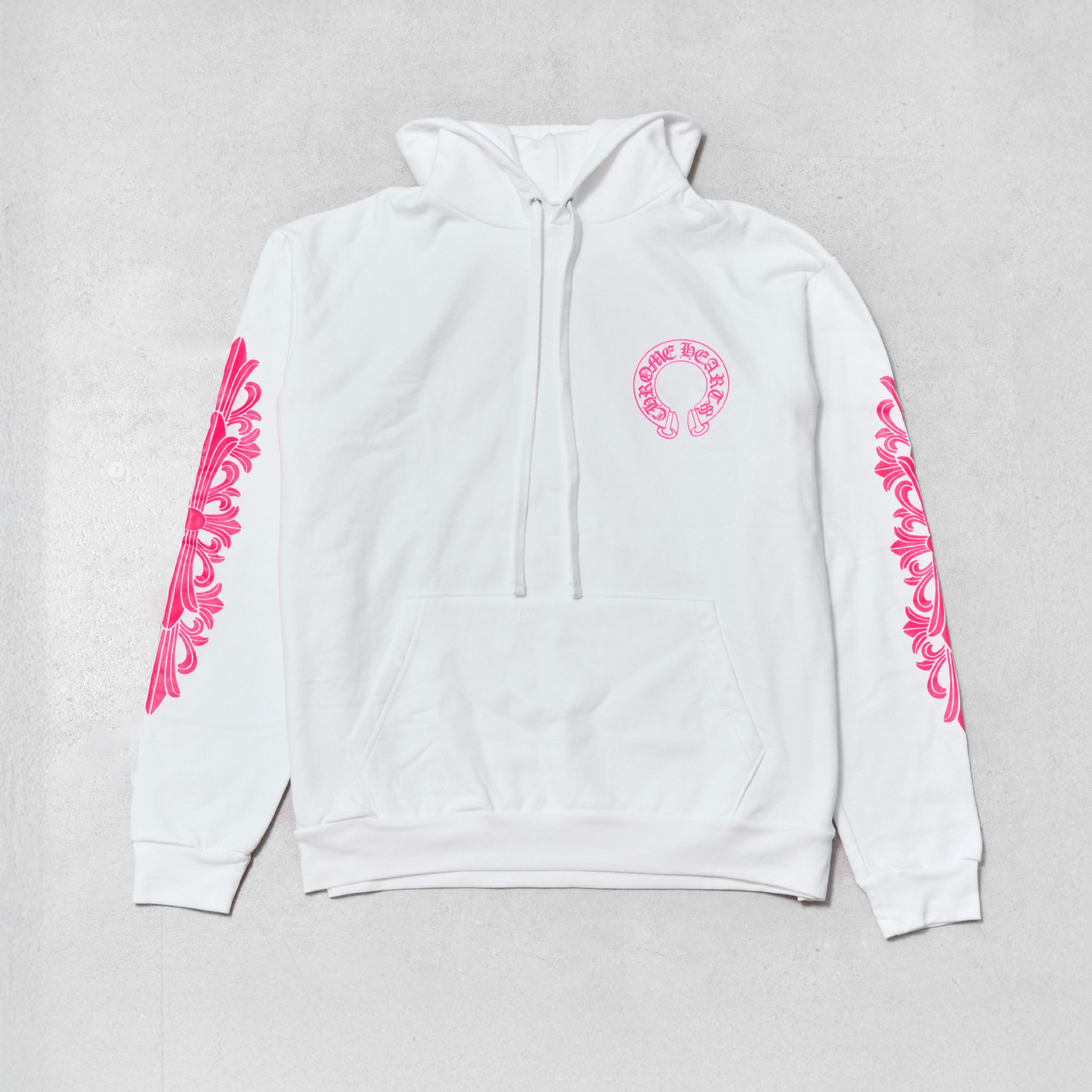 Chrome Hearts CHROME HEARTS horsehoe logo hoodie neon magenta print white Size XL / US 12-14 / IT 48-50 - 2 Thumbnail