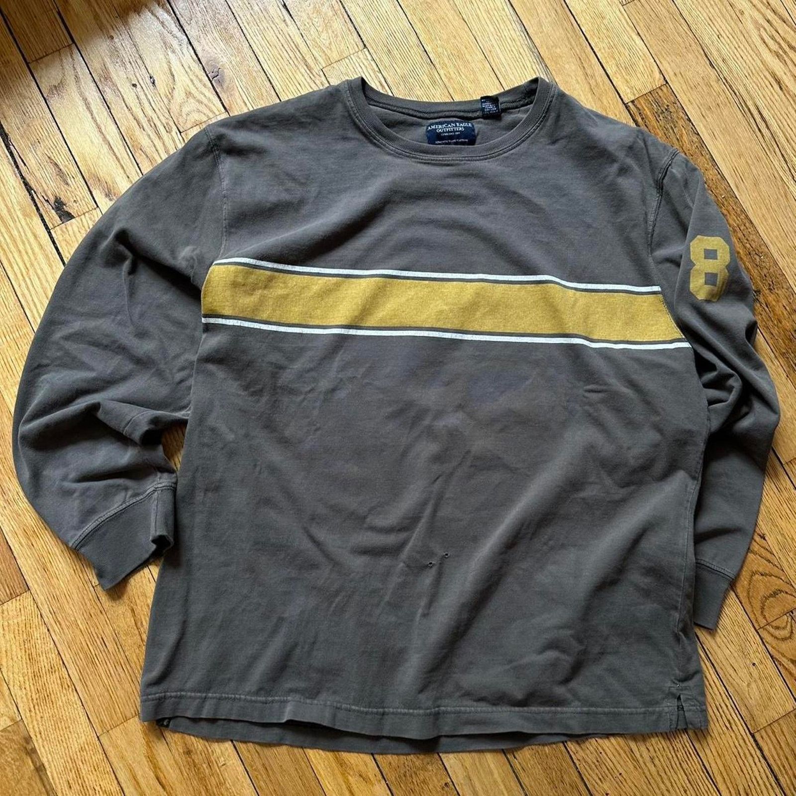 American Eagle Outfitters × Vintage Vintage Y2K 00s American Eagle Striped Longsleeve Shirt Size US L / EU 52-54 / 3 - 3 Thumbnail