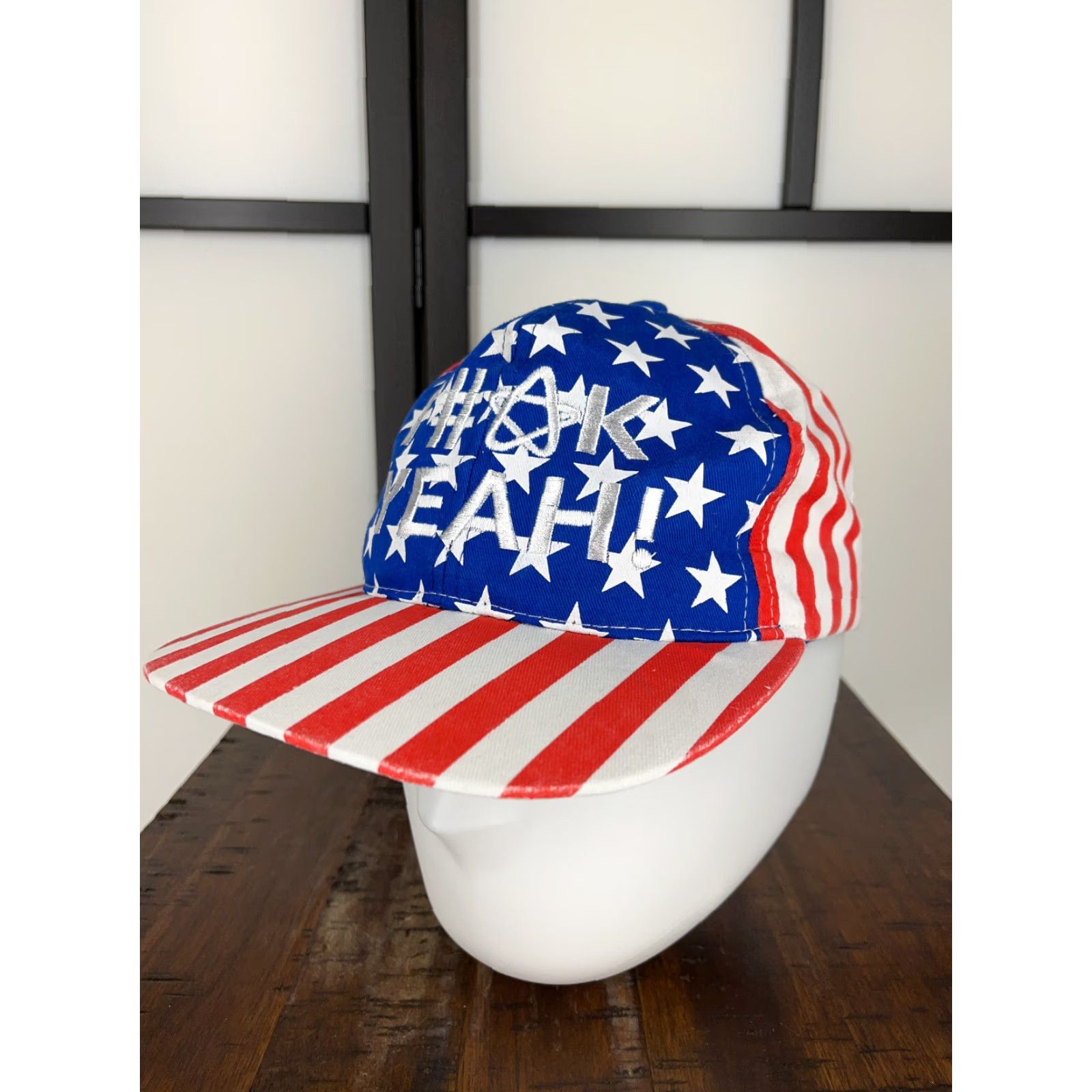 Vintage Nike Hat Cap Snap Back Adult One Size Blue USA Flag 4th July New Years Americana Beach USA Mens Size ONE SIZE - 4 Thumbnail