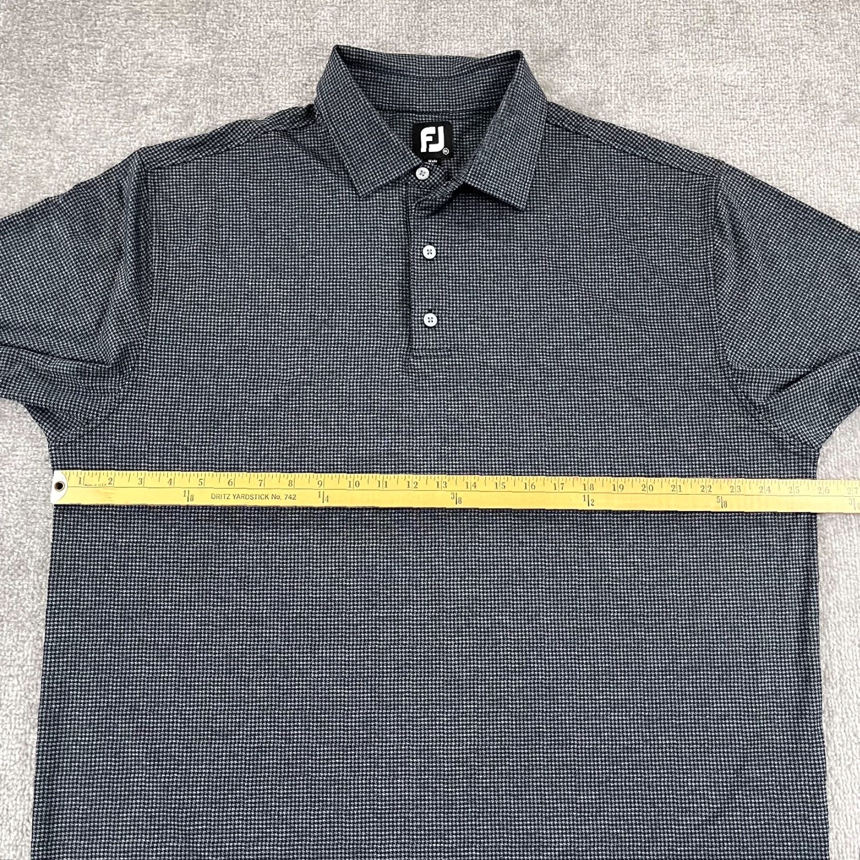 Footjoy FootJoy Shirt Mens XL Black Houndstooth Golf Stretch Performance Mens Size US XL / EU 56 / 4 - 5 Thumbnail