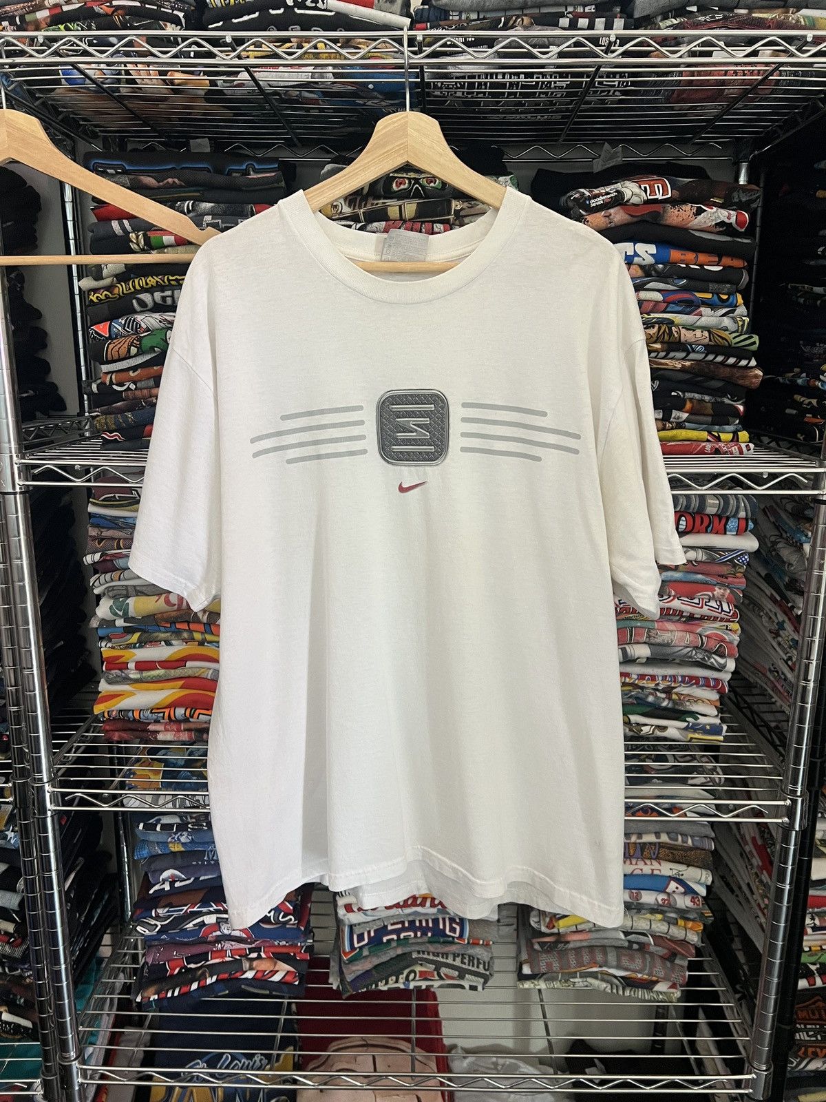 Nike 2000s Nike Swingman Athletics Baseball MLB Mini Swoosh Tee Size US L / EU 52-54 / 3 - 1 Thumbnail