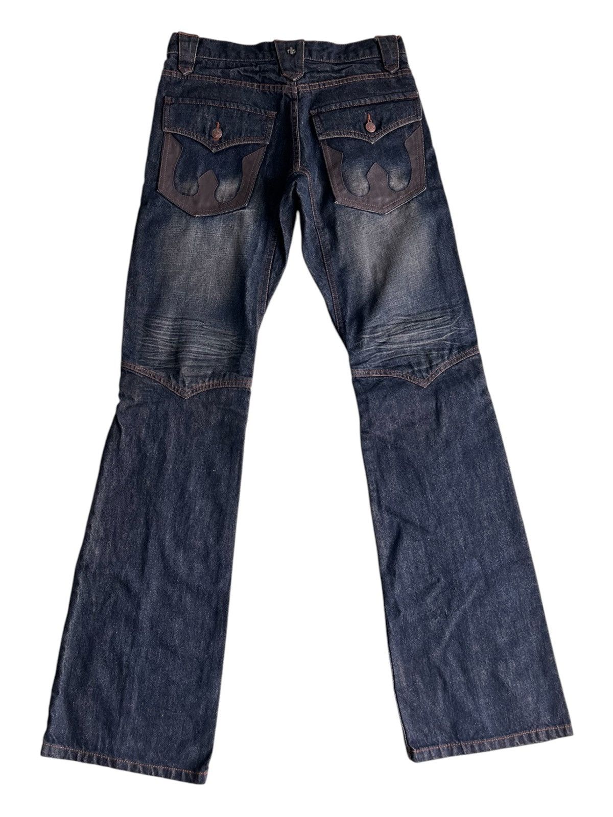 Obelisk Y2K Obelisk Custom Super Flare Hybrid Le Fleur Denim Jeans Size US 31 - 4 Thumbnail