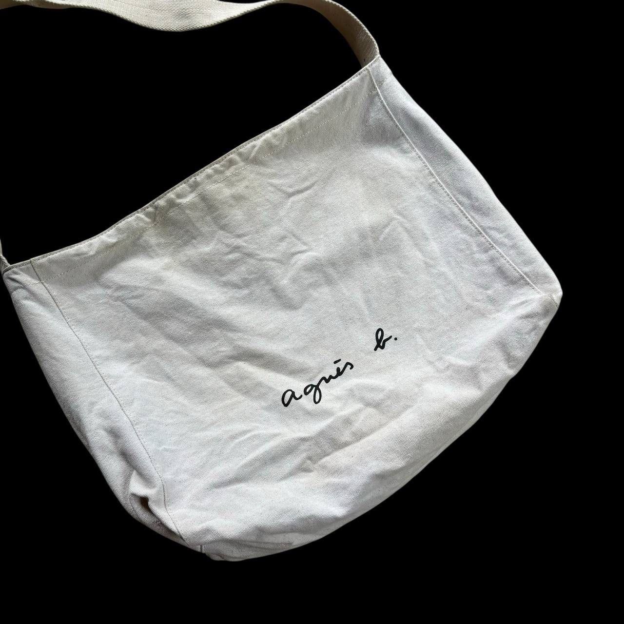 agnes b. Agnes B. Vintage Canvas Messenger Bag White Crossbody Bag Size ONE SIZE - 3 Thumbnail