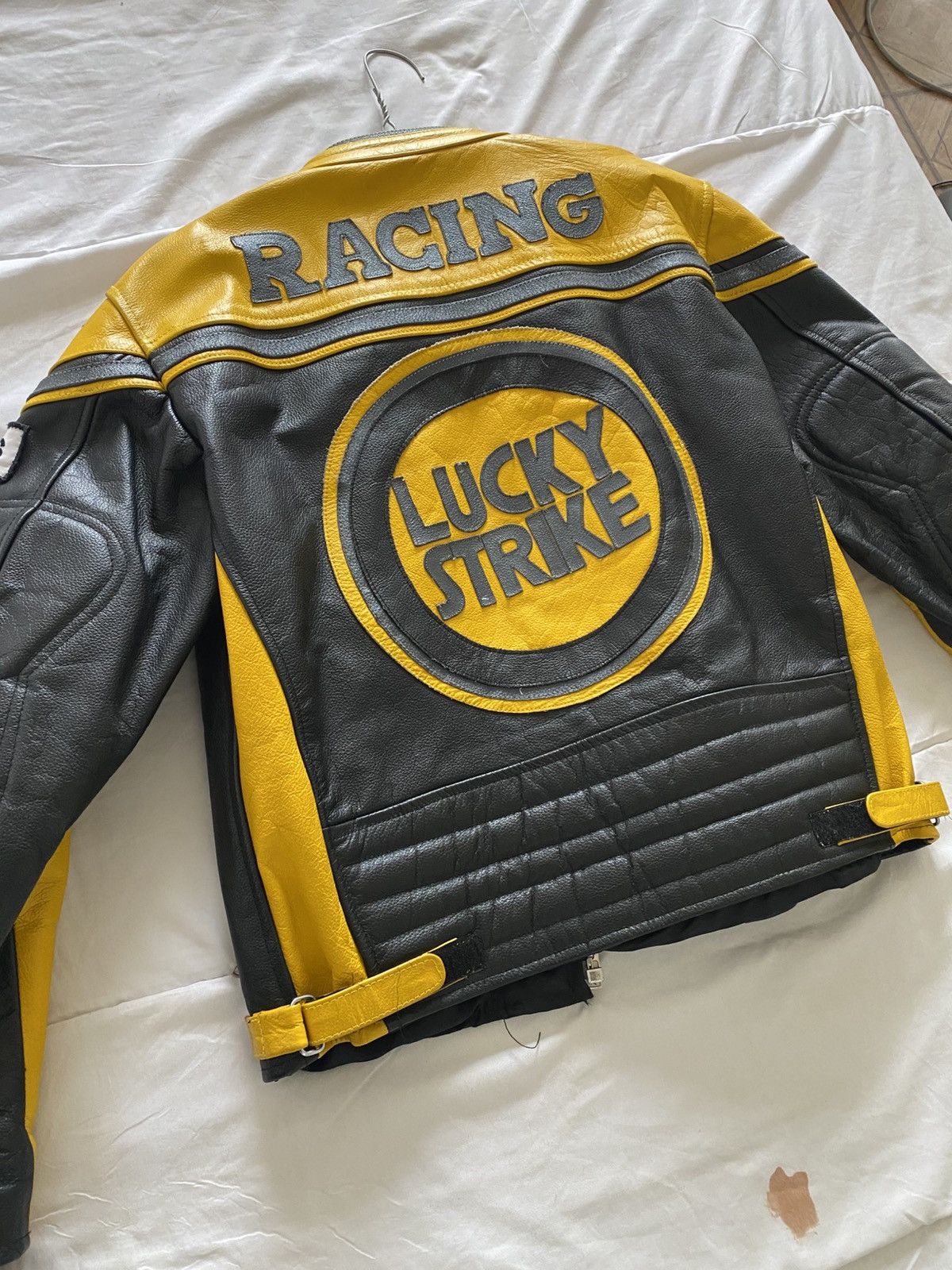 Other Lucky Strike Motorcycle Leather Jacket Black and Yellow Size US M / EU 48-50 / 2 - 4 Thumbnail
