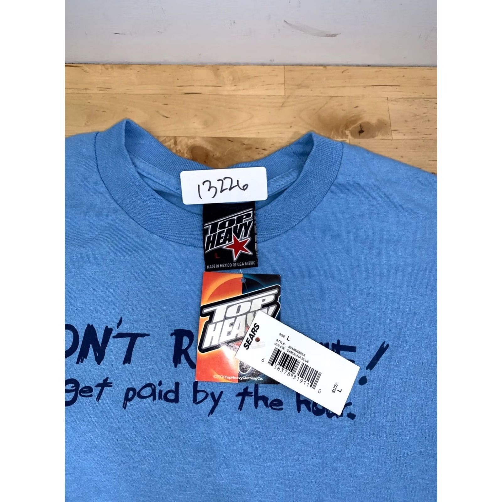 Vintage VINTAGE Top Heavy Shirt Men L Blue Funny Humor Y2K Size US L / EU 52-54 / 3 - 2 Thumbnail