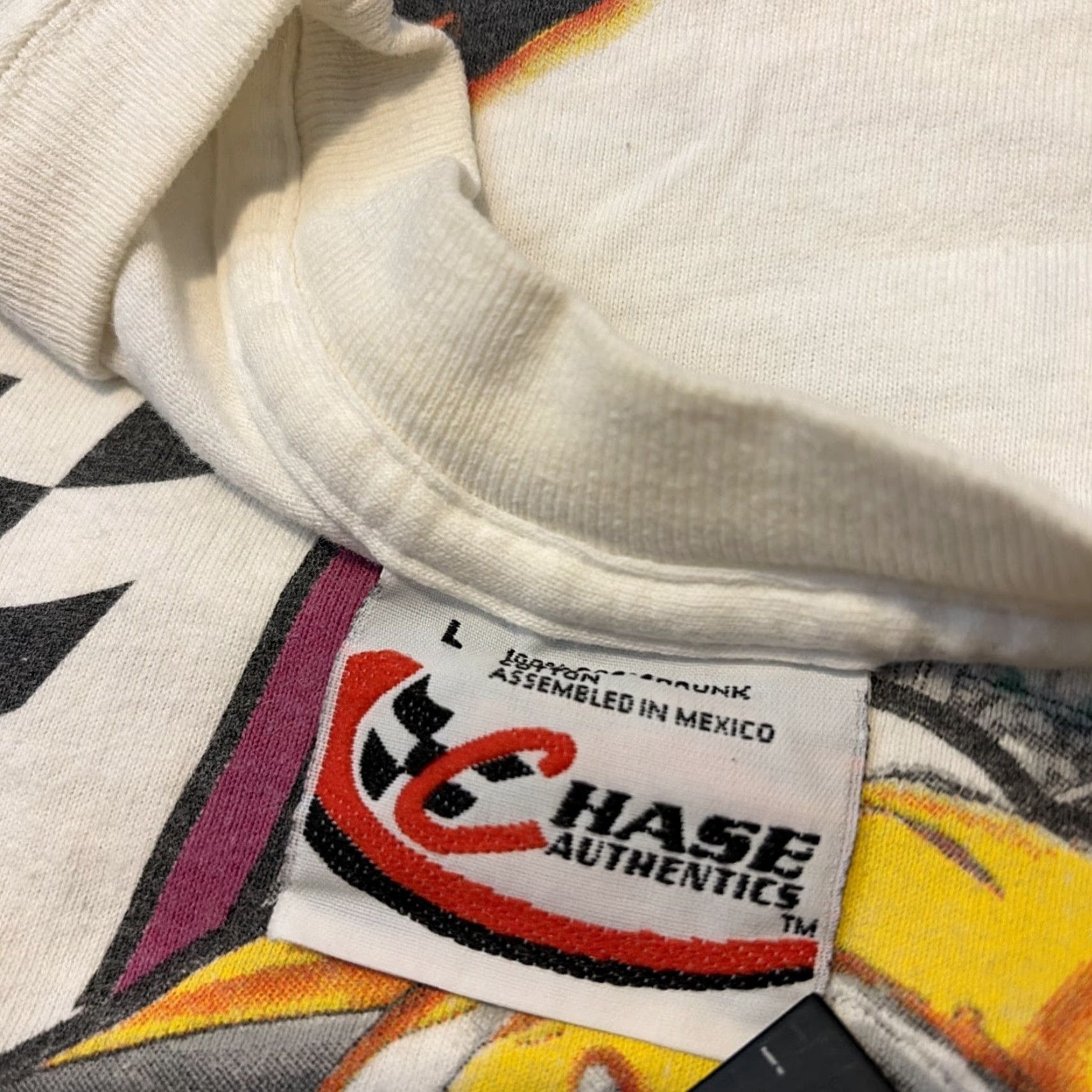 Chase Authentics VINTAGE Dover Speedway NASCAR Racing All Over Print T-Shirt Large White Mens L Chase Authentics Size US L / EU 52-54 / 3 - 7 Thumbnail