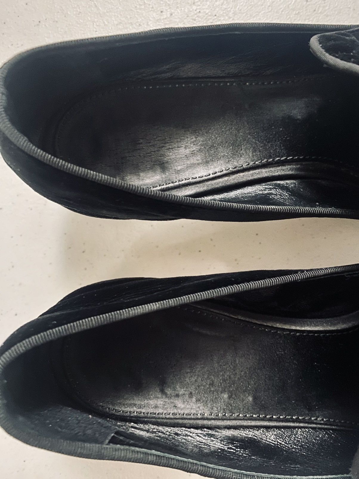 Giambattista Valli Giambattista Valli Black Velvet, Silk Mirrored Heel Loafer Size US 10 / IT 40 - 17 Thumbnail