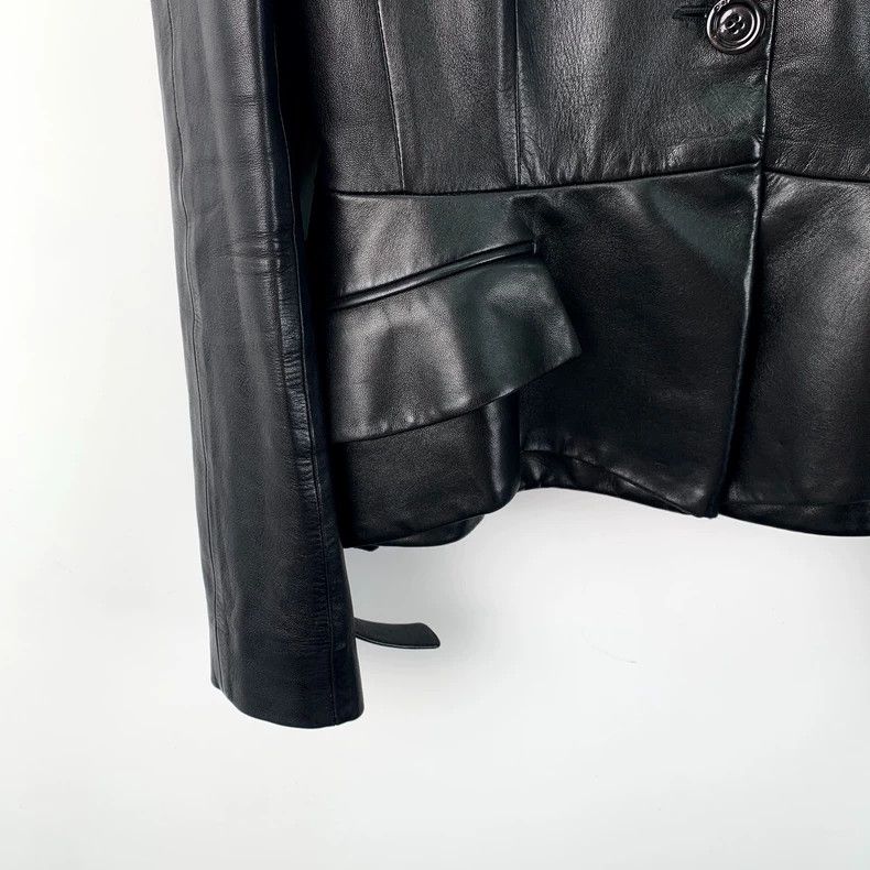 Dior Dior Black cowhide single-breasted long-sleeved belt leathe Size S / US 4 / IT 40 - 4 Thumbnail
