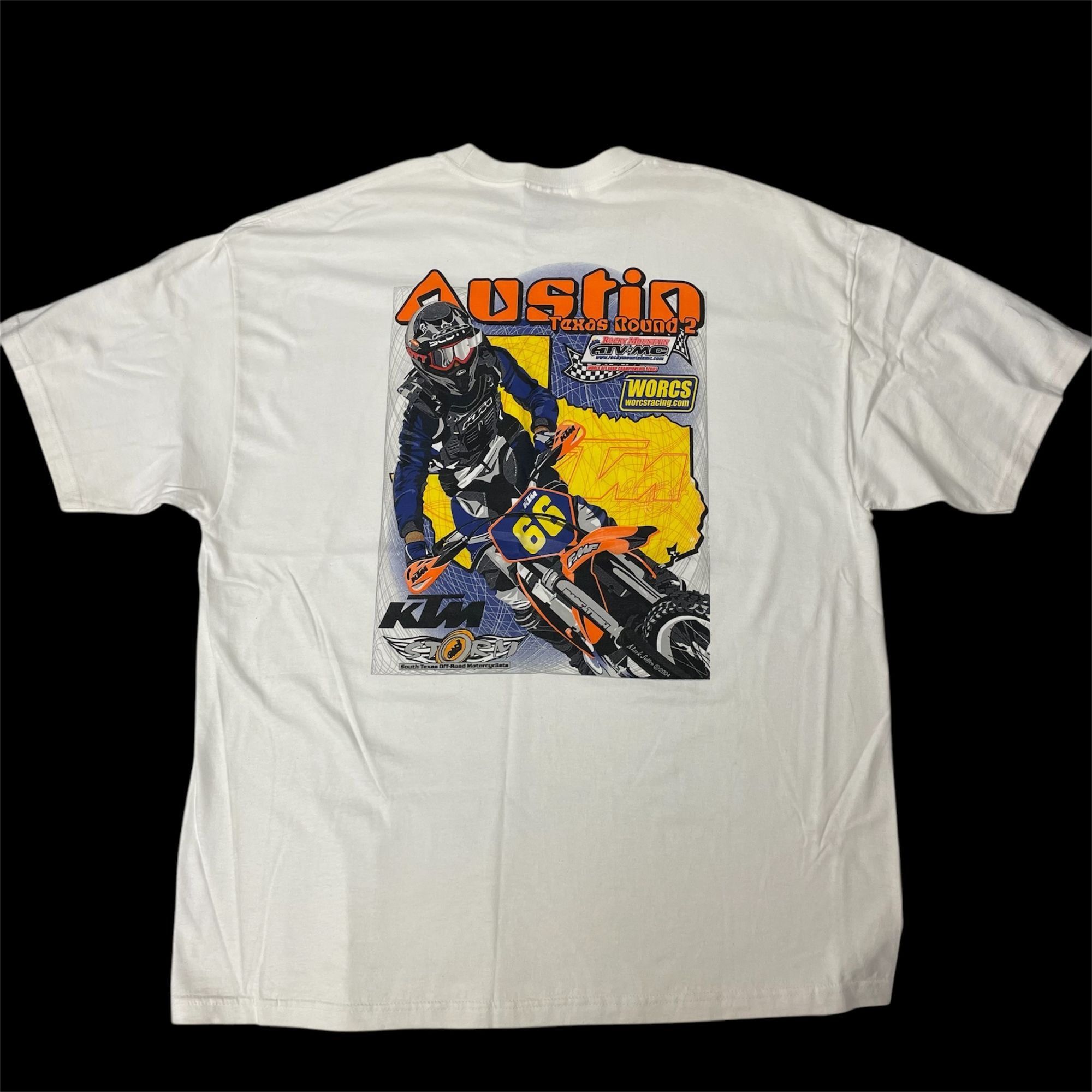 Hanes NOS New Austin TX Round 2 KTM Storm Dirt Bike Racing T Shirt Size US XL / EU 56 / 4 - 2 Thumbnail