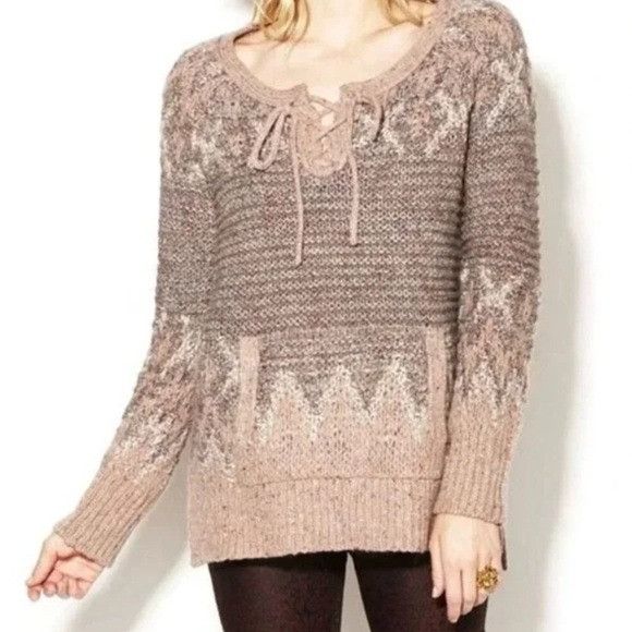 Free People Womens Love Bug Fair Isle Oversized Knit Yarn Sweater Size outlets Small