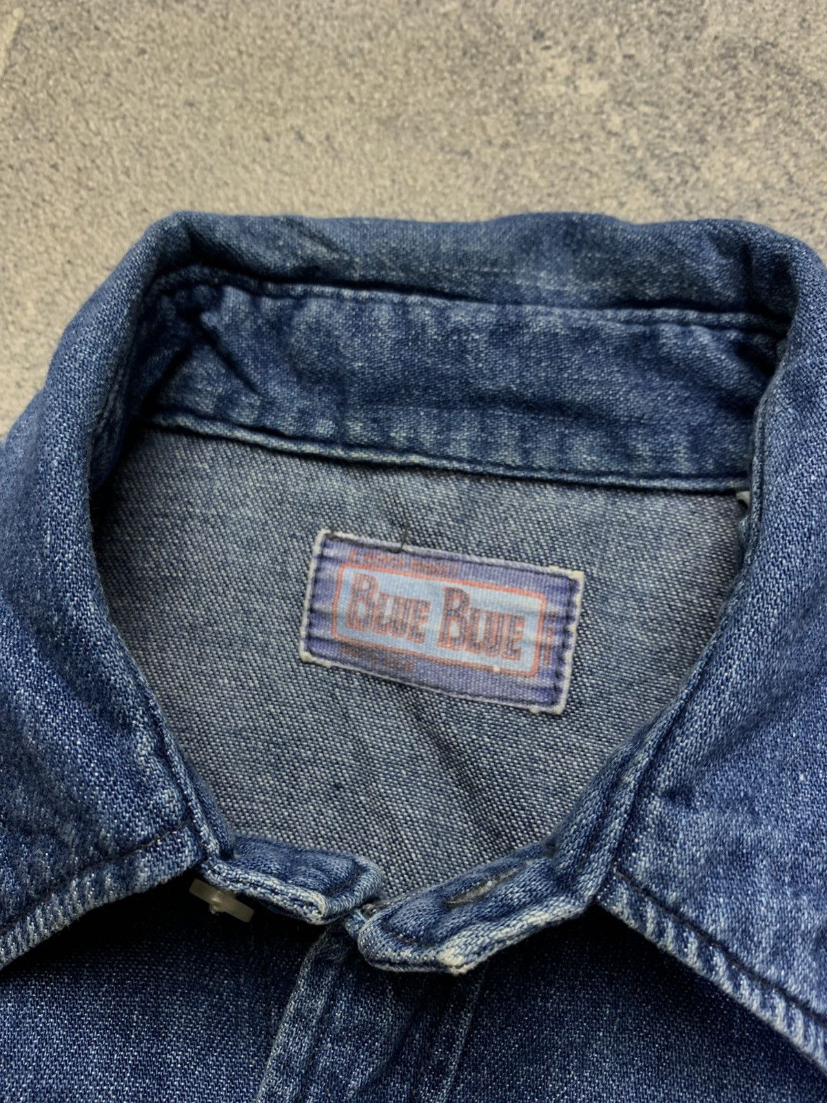 Blue Blue Japan 🐍 Vintage Blue Blue Japan Denim Shirt Size 40R - 3 Thumbnail