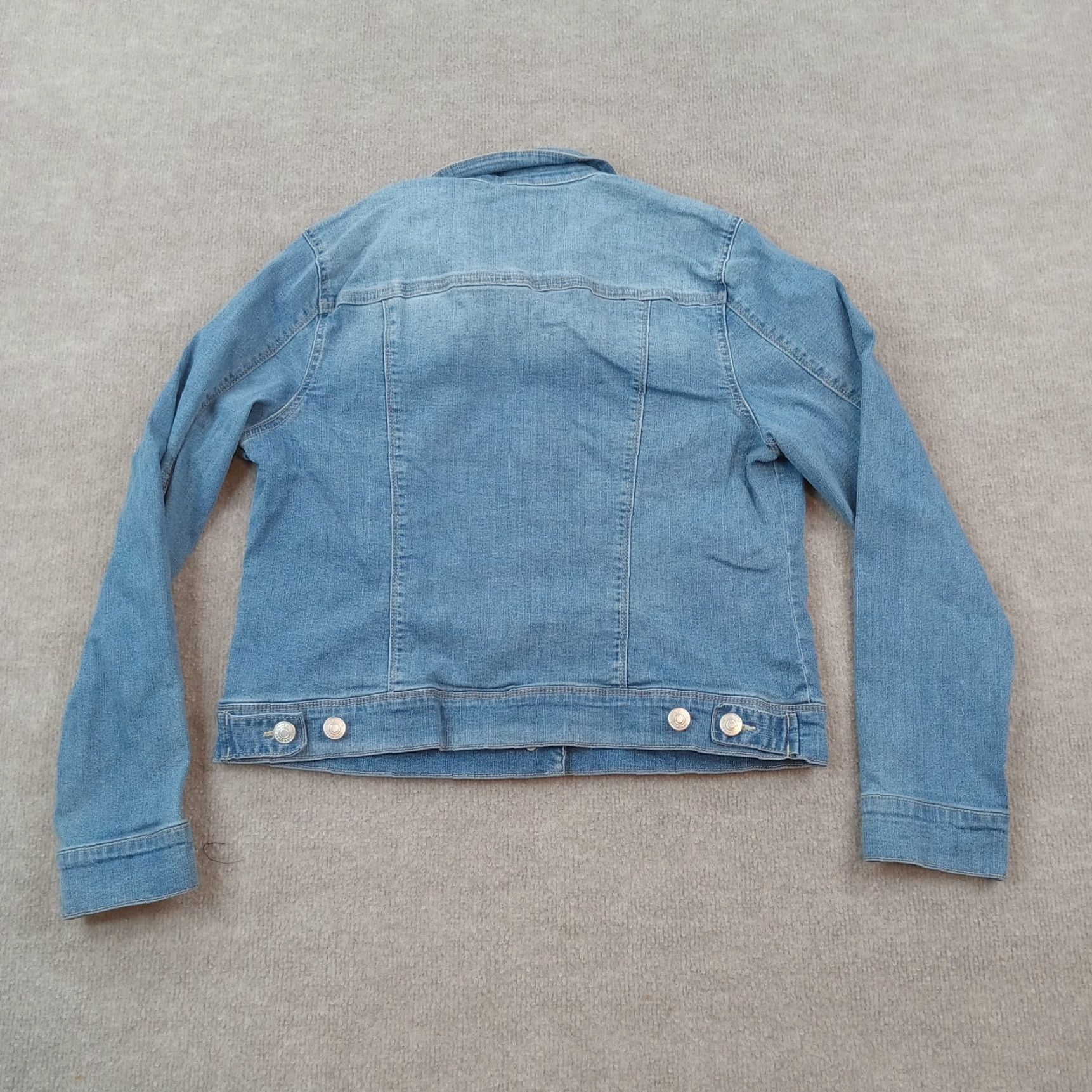 Nine West Nine West Women's Large Blue Denim Cropped Jean Jacket with Pockets Size L / US 10 / IT 46 - 7 Thumbnail