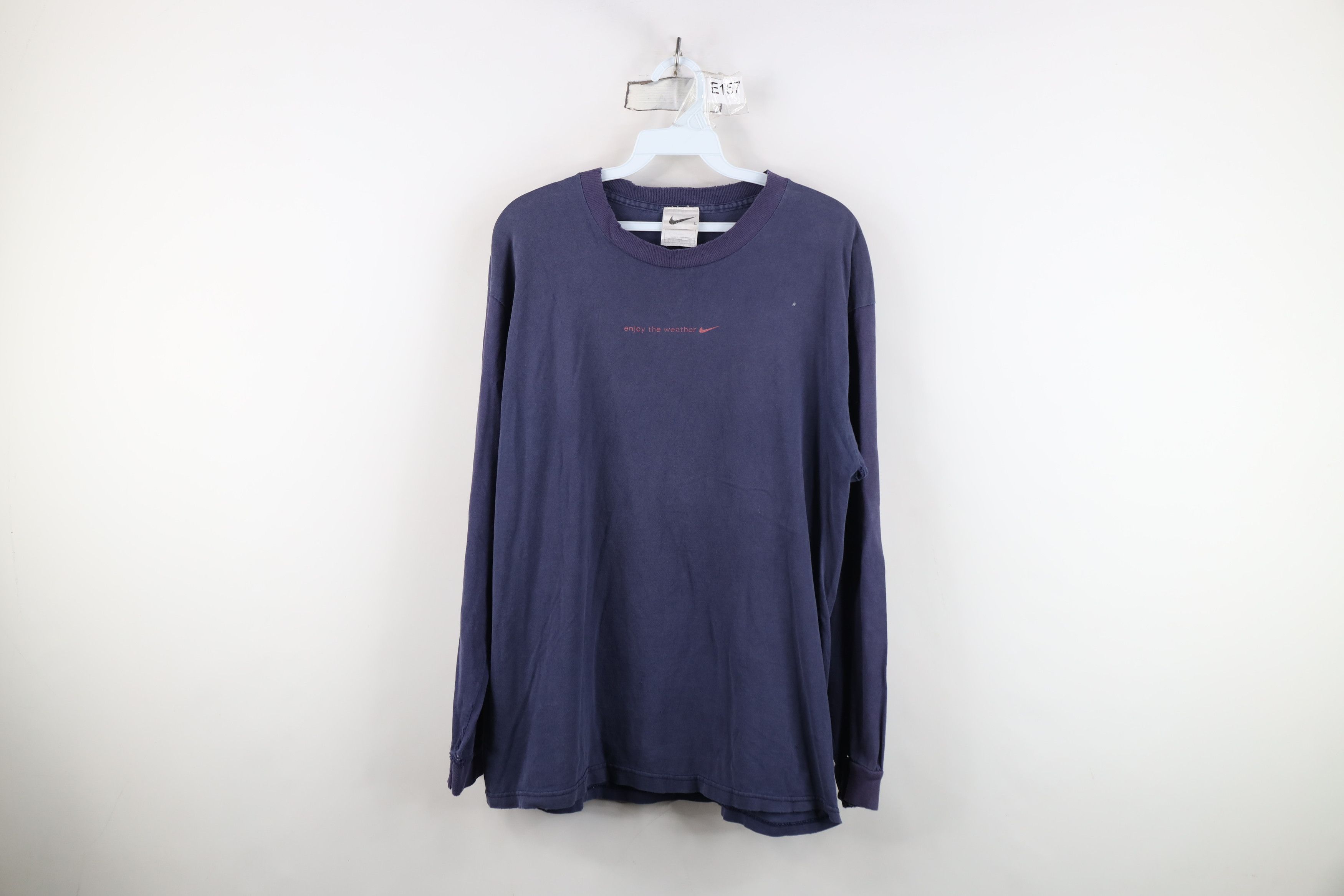 Nike Vintage 90s Nike Mini Swoosh Enjoy the Weather T-Shirt Size US L / EU 52-54 / 3 - 1 Thumbnail