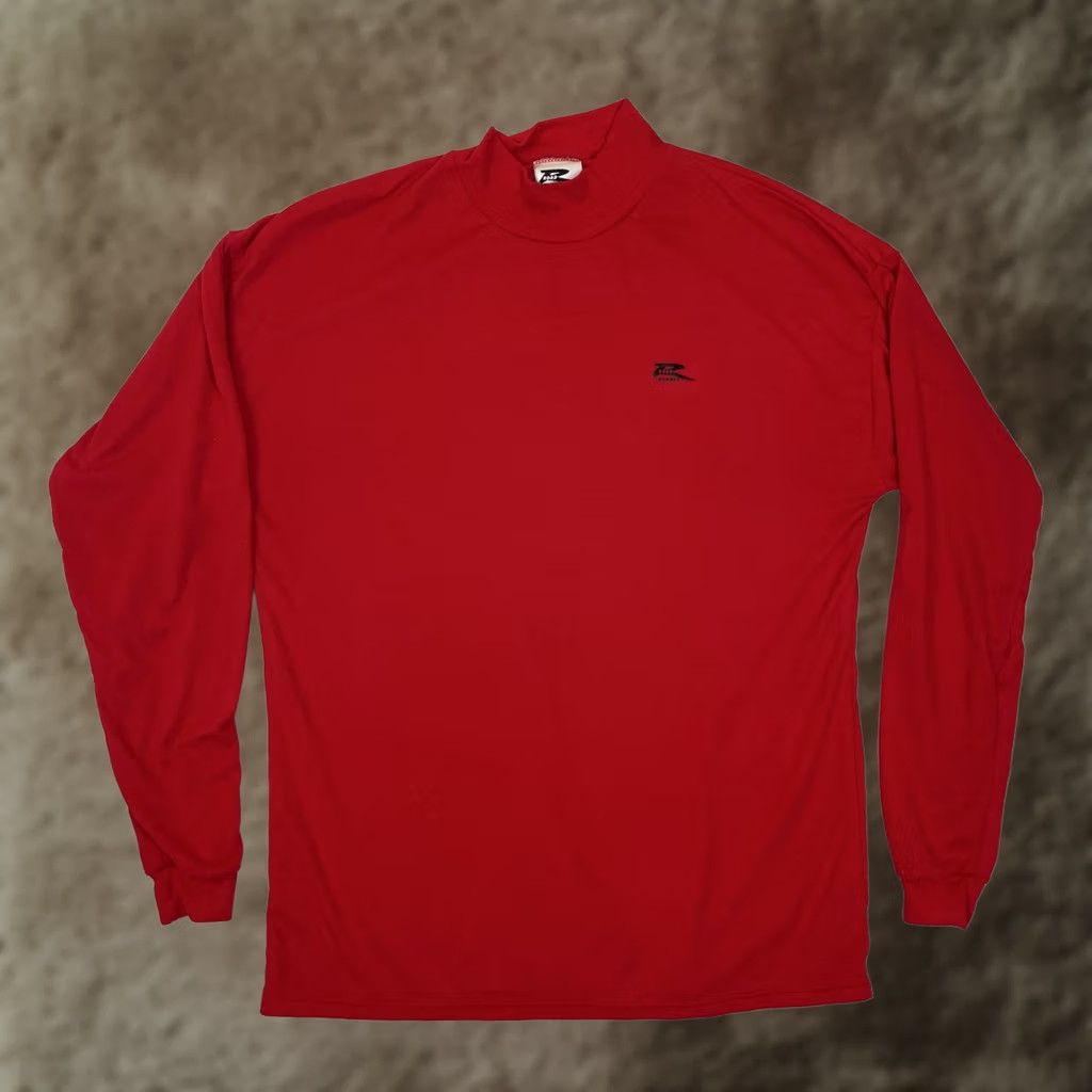 Vintage VINTAGE Road Runner Mens XL Red Mock Neck Long Sleeve Sport Shirt Size US XL / EU 56 / 4 - 1 Thumbnail