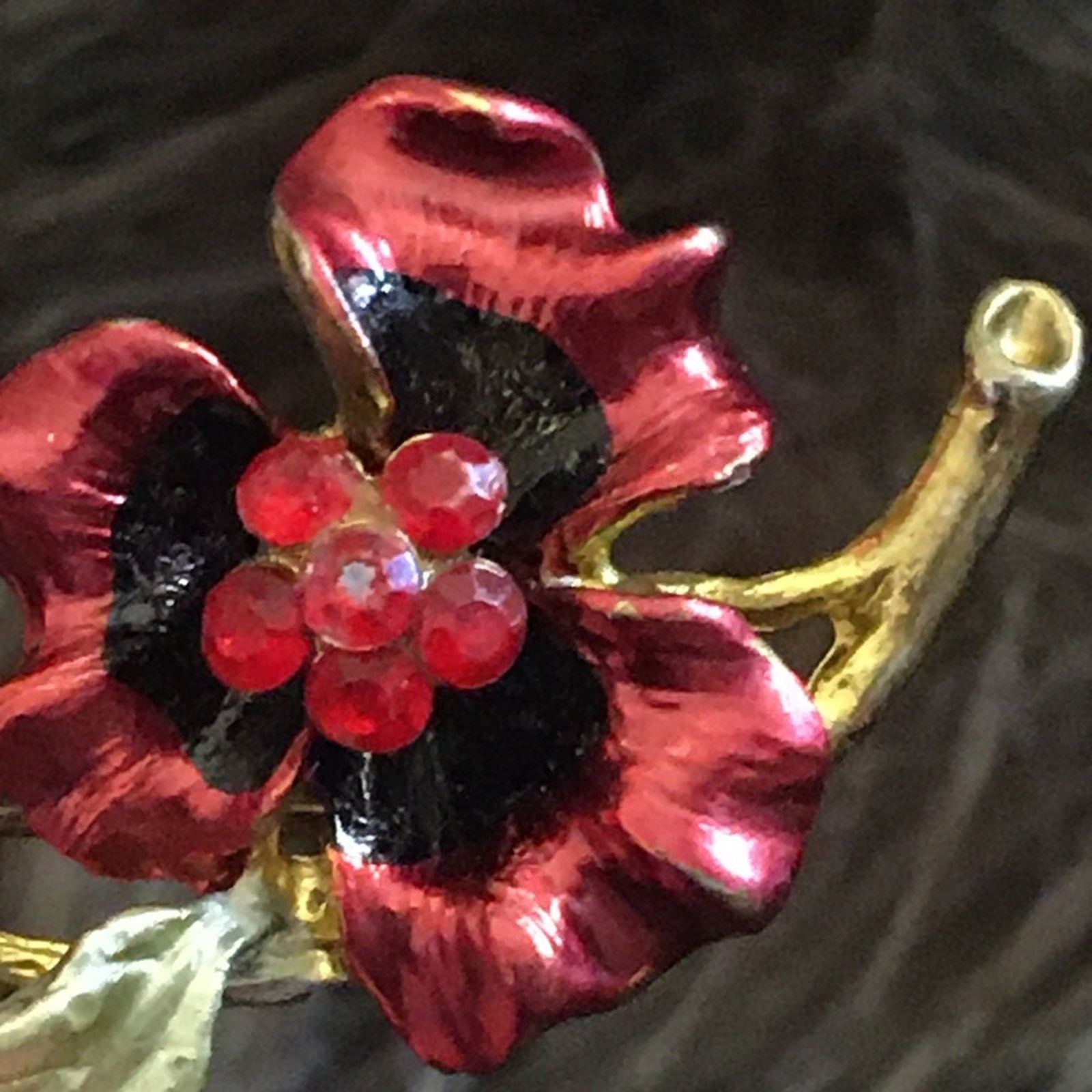 Vintage Vintage rhinestone gold setting floral brooch Size ONE SIZE - 5 Thumbnail