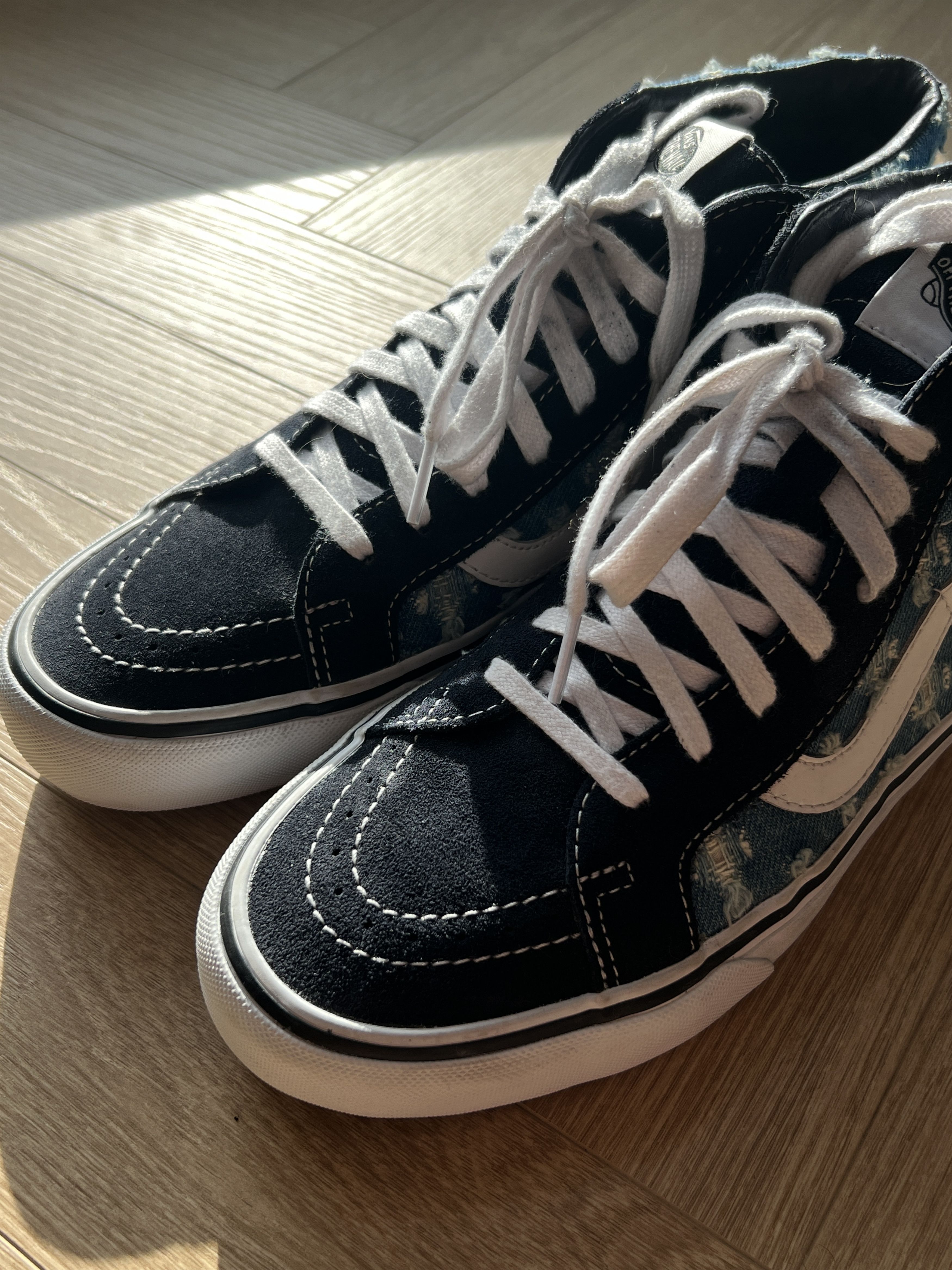 Supreme × Vans Supreme Vans Hi-Top Shoes Blue Denim Jeans SK8 Size US 8 / EU 41 - 3 Thumbnail