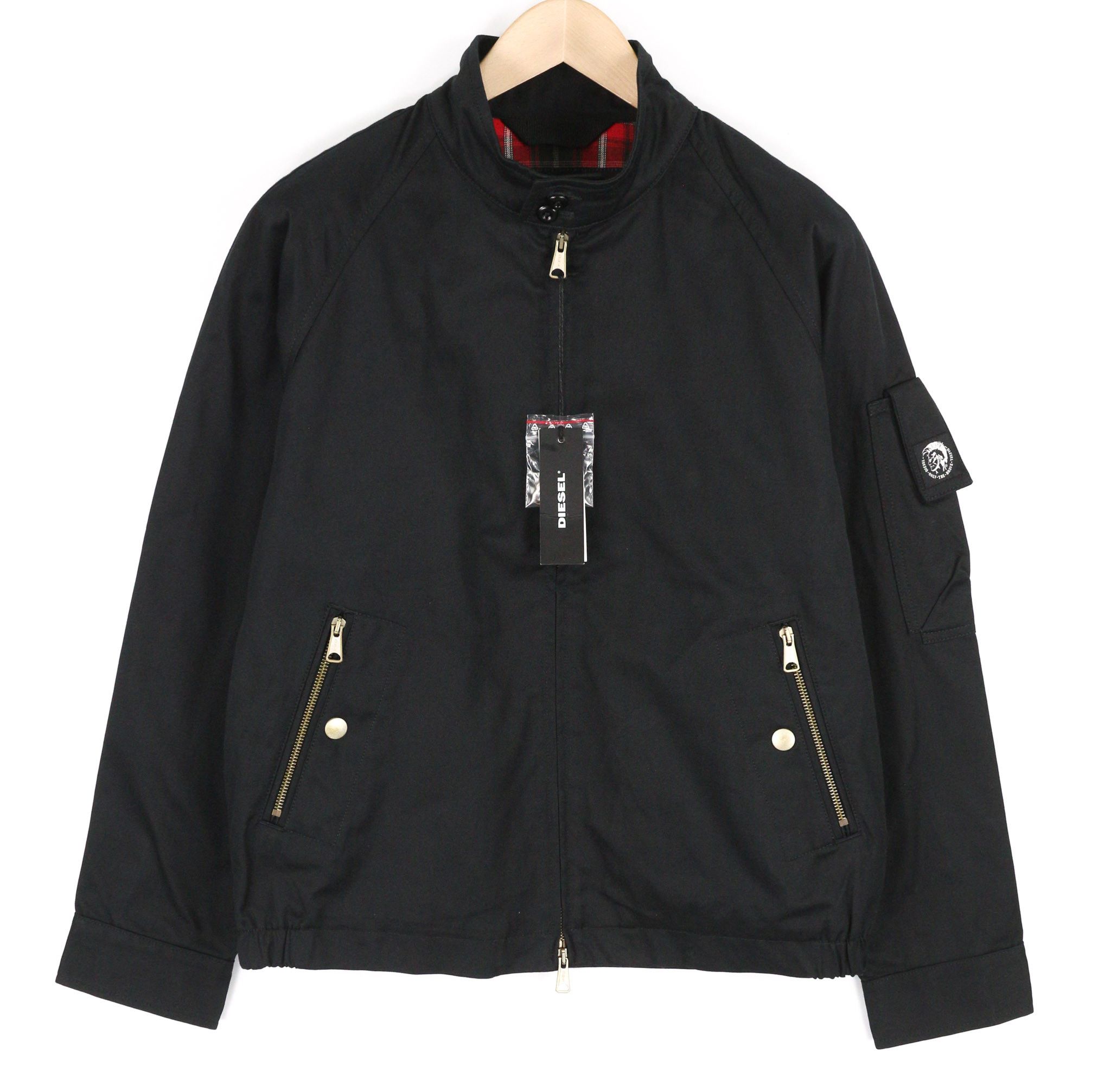 Diesel J-HARRY M Black Band Neck Plaid Lined Jacket 40032 Size US M / EU 48-50 / 2 - 1 Thumbnail