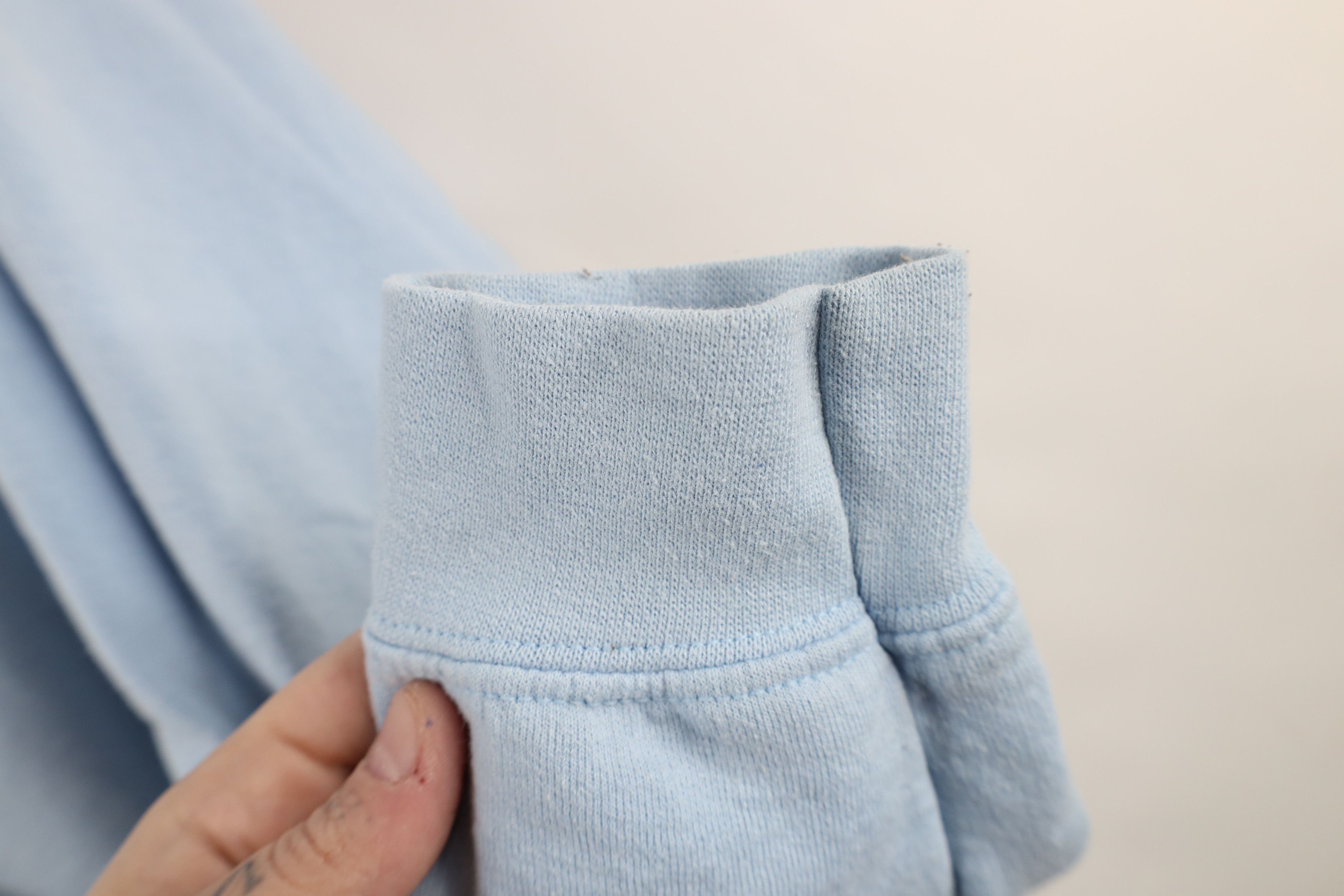 Vintage Vintage 90s Streetwear Blank Hoodie Sweatshirt Light Blue Size US S / EU 44-46 / 1 - 6 Thumbnail