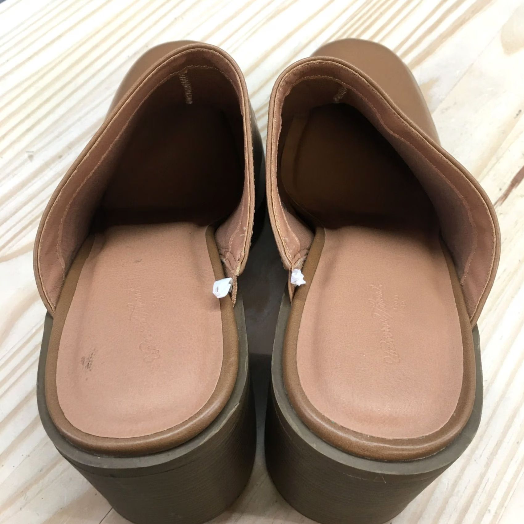 Vintage Universal Thread Mules Womens 11 Brown Faux Leather Platform Heels Casual Size US 11 / IT 41 - 6 Thumbnail