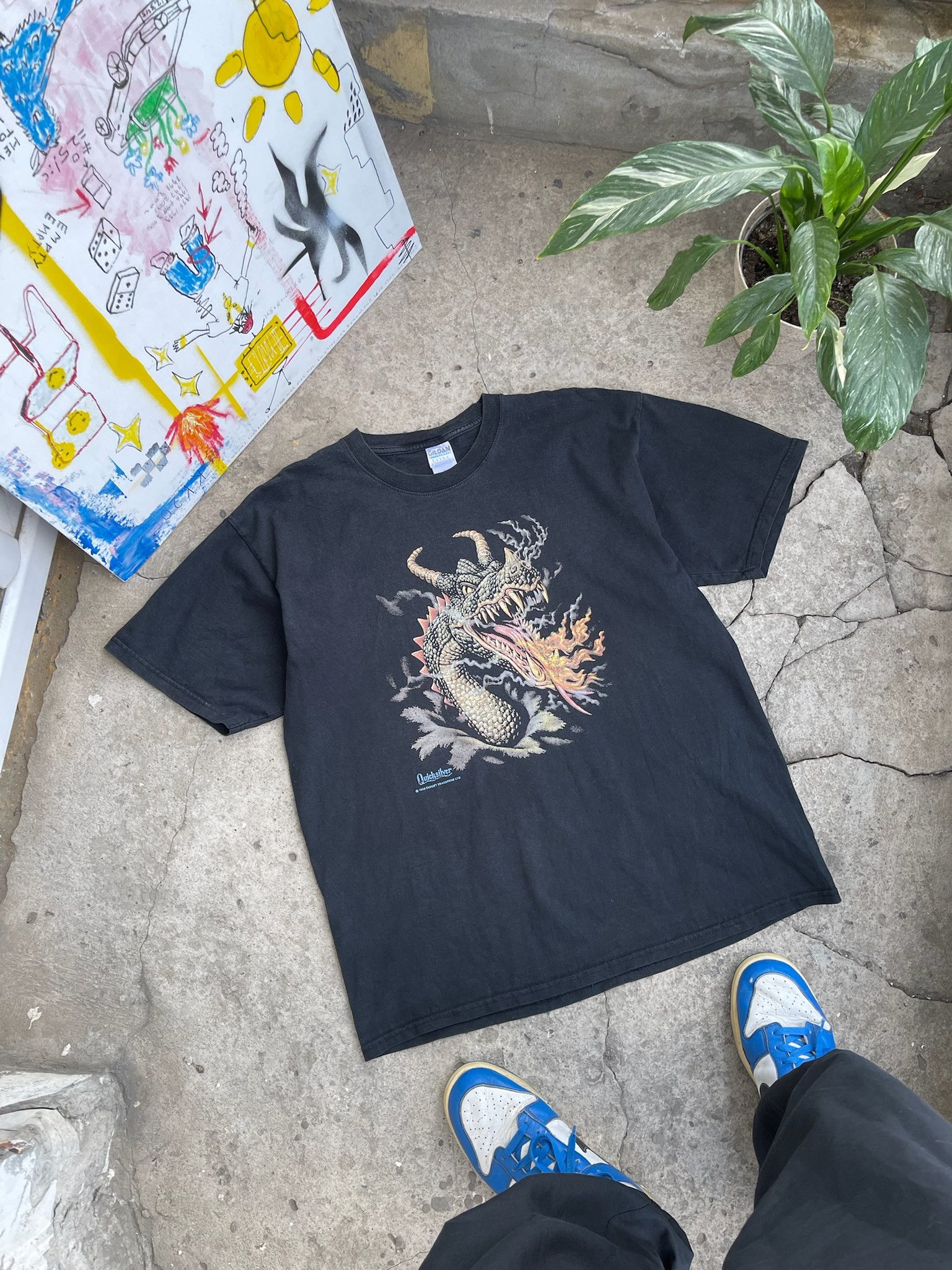 Quicksilver Vintage Quicksilver tShirt dragon 90s surf skate Size US XL / EU 56 / 4 - 3 Thumbnail