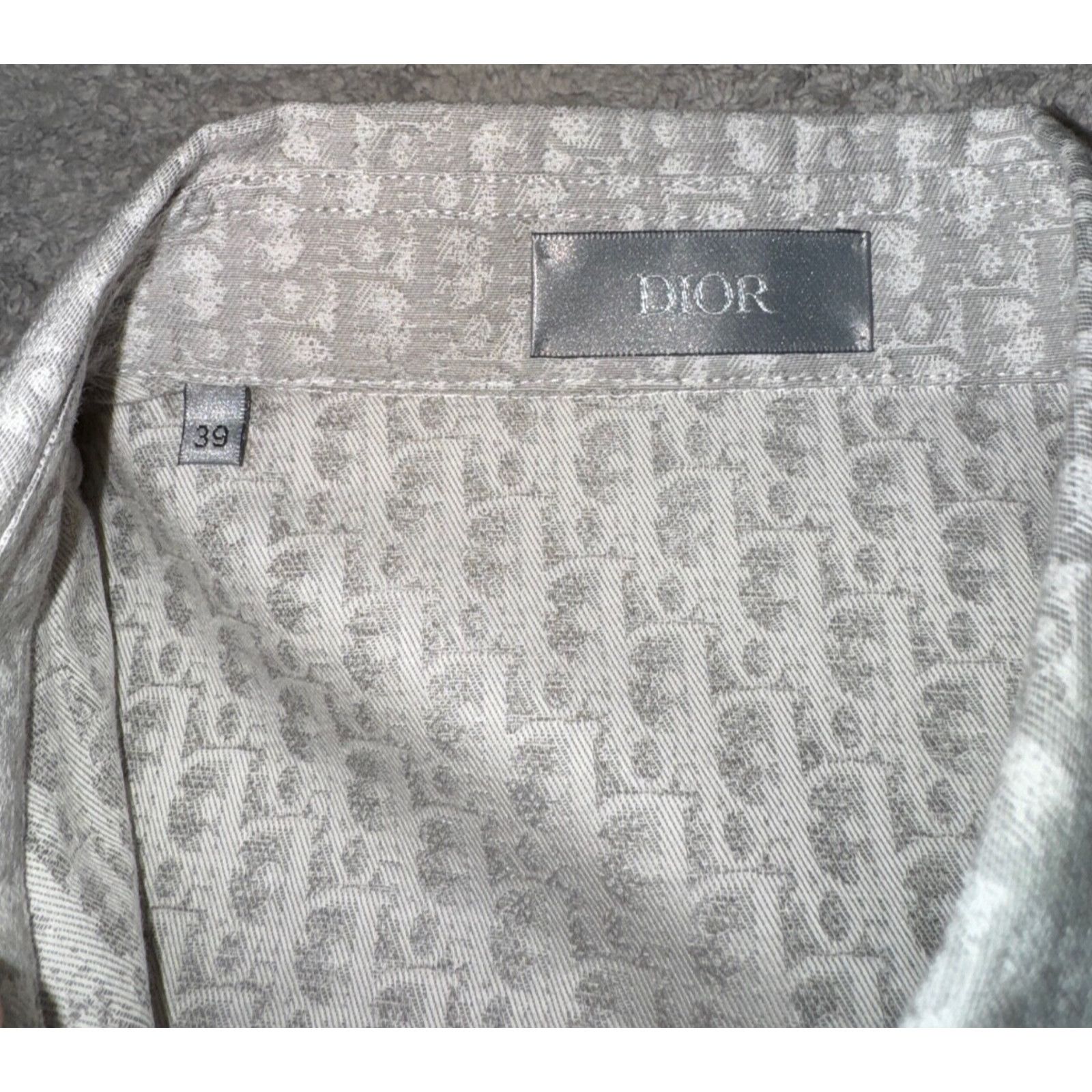 Dior Dior Oblique Grey Logo Cotton Jacquard Short Sleeve Size US M / EU 48-50 / 2 - 6 Thumbnail