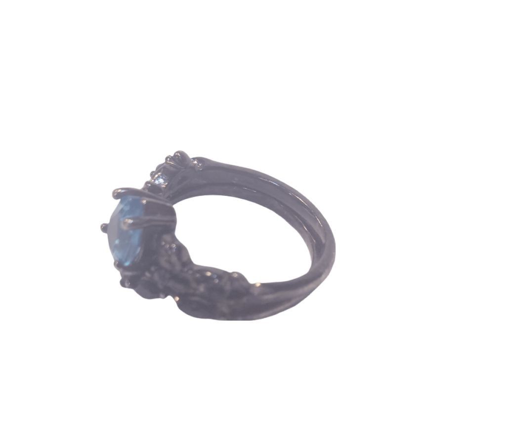 Other 925 sterling silver plated black Gothic zirconia ring size 7 Size ONE SIZE - 2 Thumbnail