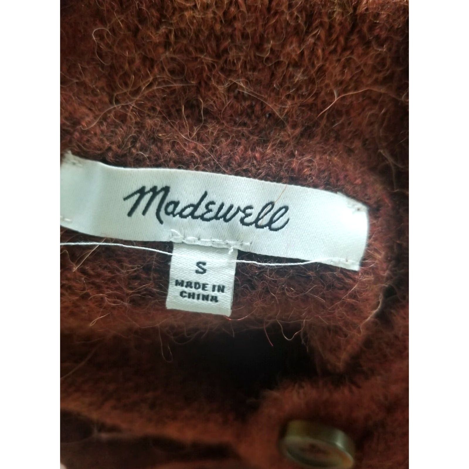 Madewell VINTAGE Madewell Women's Sweater Cardigan Long Sleeve Fall Spring Winter Size S Brown Alpaca Wool Blend Knit Size S / US 4 / IT 40 - 4 Thumbnail