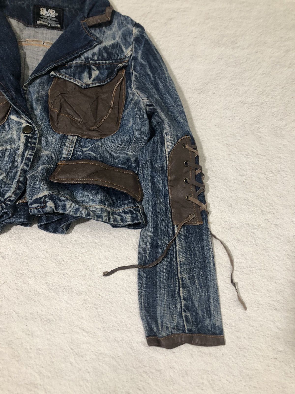 Japanese Brand 📦 vintage gladnews denim jacket Size S / US 4 / IT 40 - 5 Thumbnail