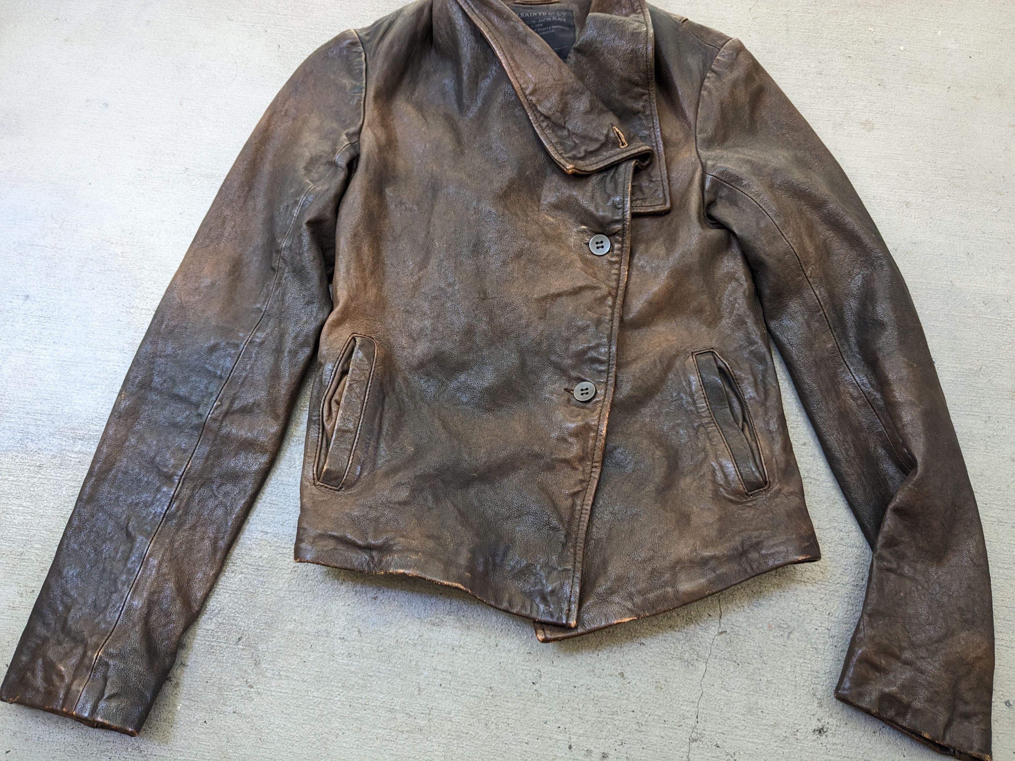 Allsaints Allsaints Leather Jacket Brown Women 6 Asymmetrical Size M / US 6-8 / IT 42-44 - 2 Thumbnail
