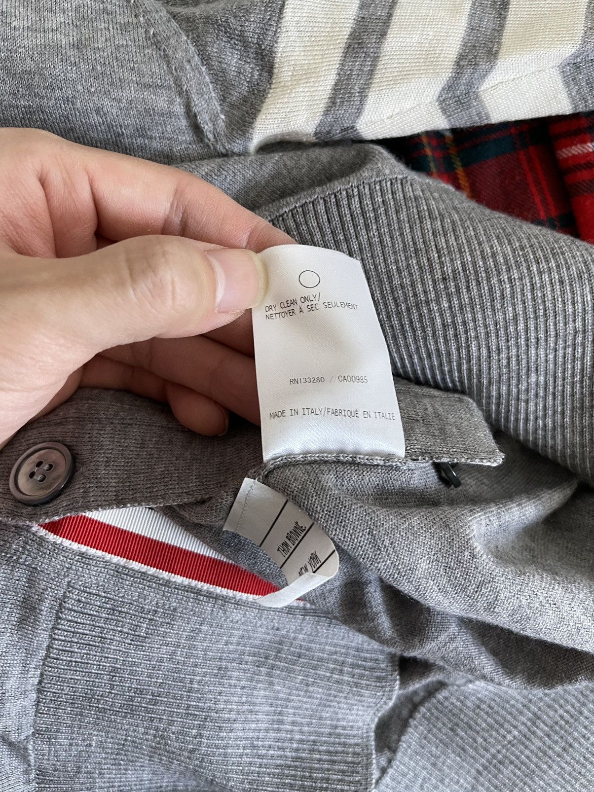 Thom Browne Thom Browne Light Grey Wool Cardigan Size US M / EU 48-50 / 2 - 5 Thumbnail