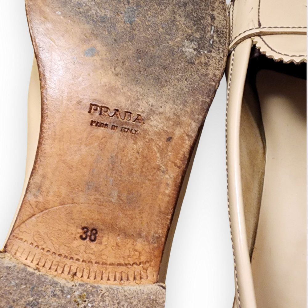 Prada Prada Beige Leather Loafers Size US 7.5 / IT 37.5 - 2 Thumbnail