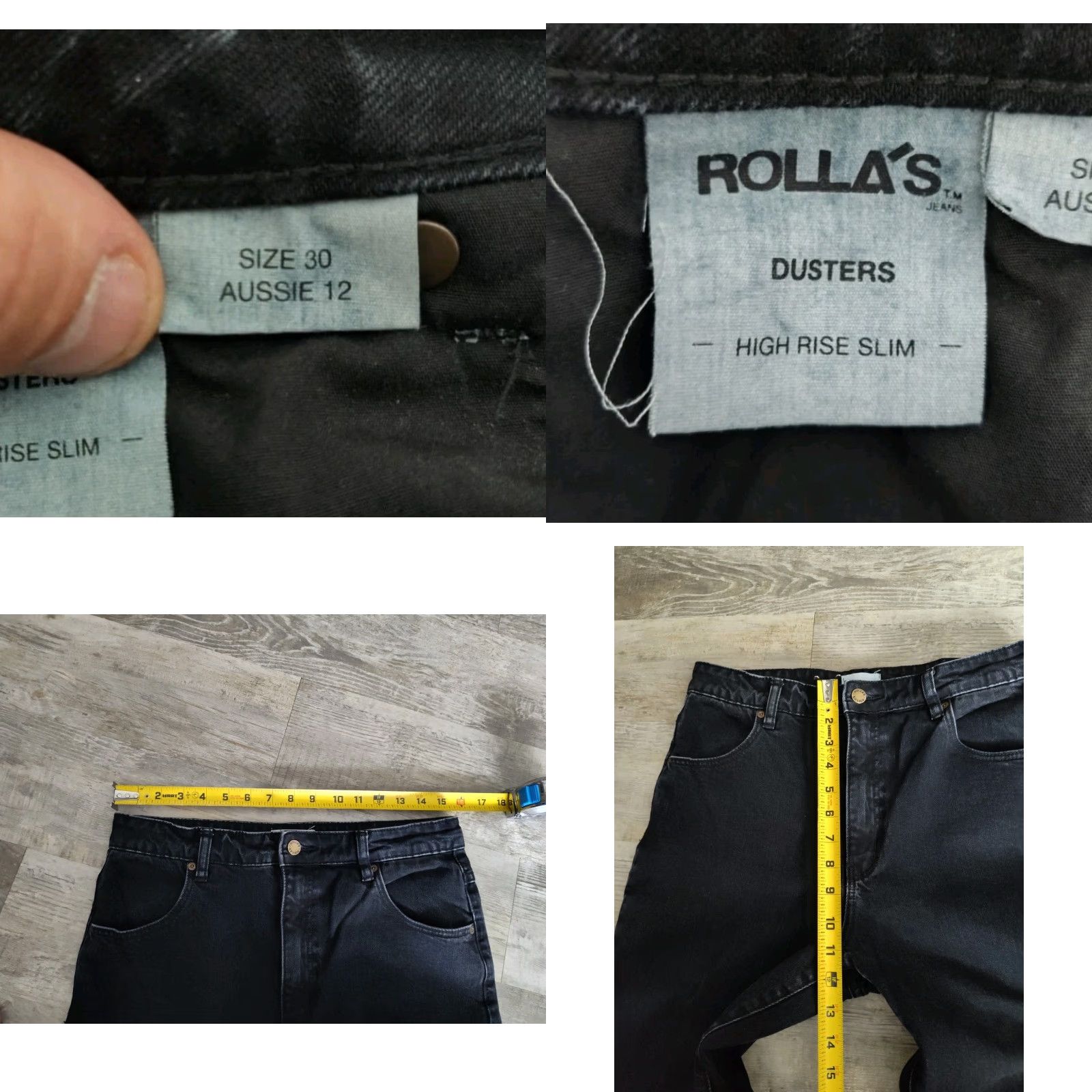 Rolla's VINTAGE Rolla's Women's Skinny Jeans High Rise Slim Denim 30 Black Cotton Stretch City 27in Size 30" / US 8 / IT 44 - 8 Thumbnail