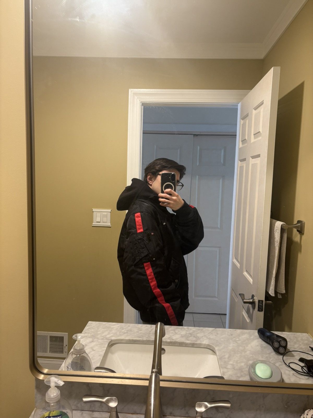 Polo Jeans Red Stripe Bomber Jacket