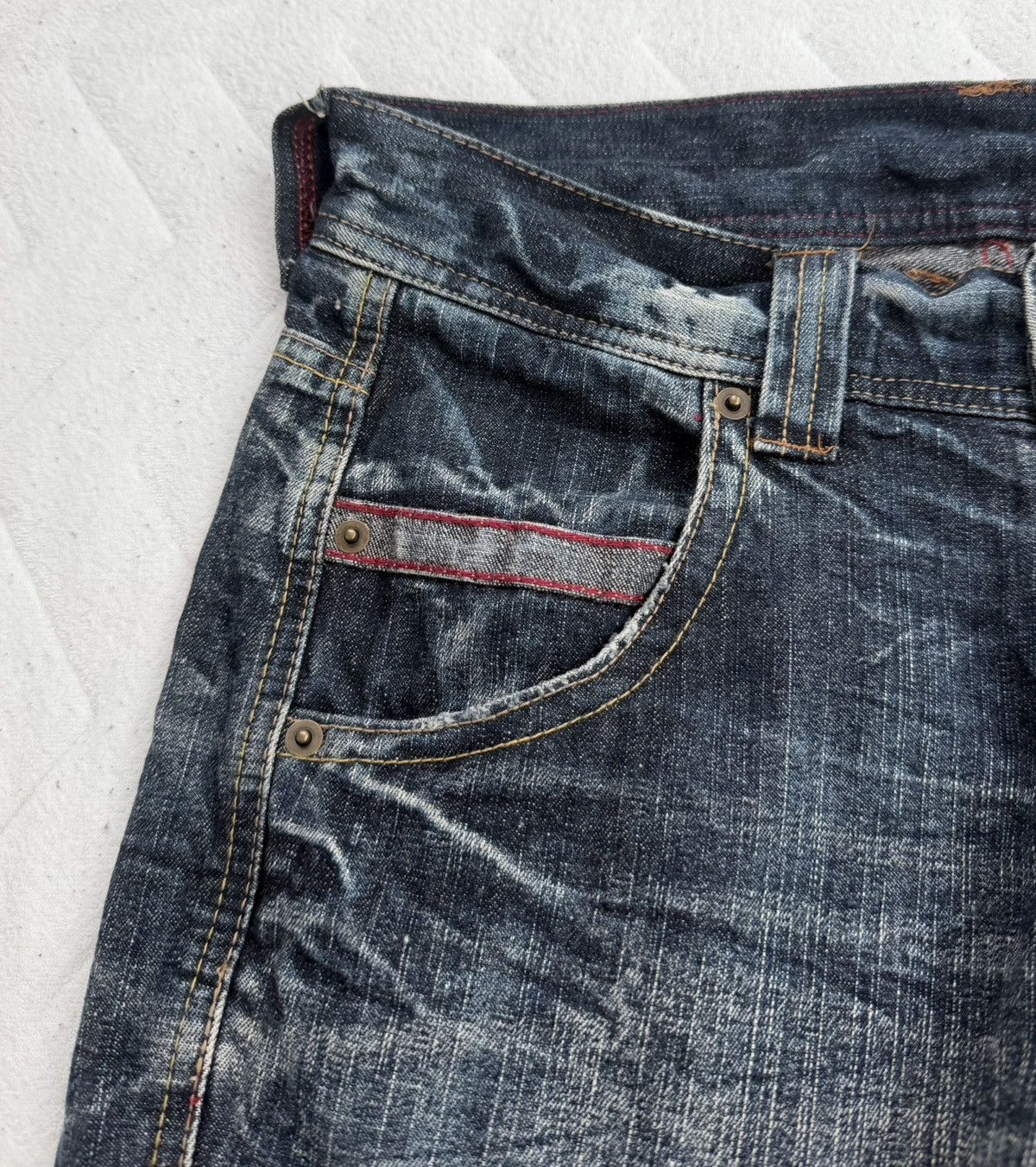 Japanese Brand Japanese Denim Distressed Faded Jeans Indigo Vintage Wash Size US 32 / EU 48 - 5 Thumbnail
